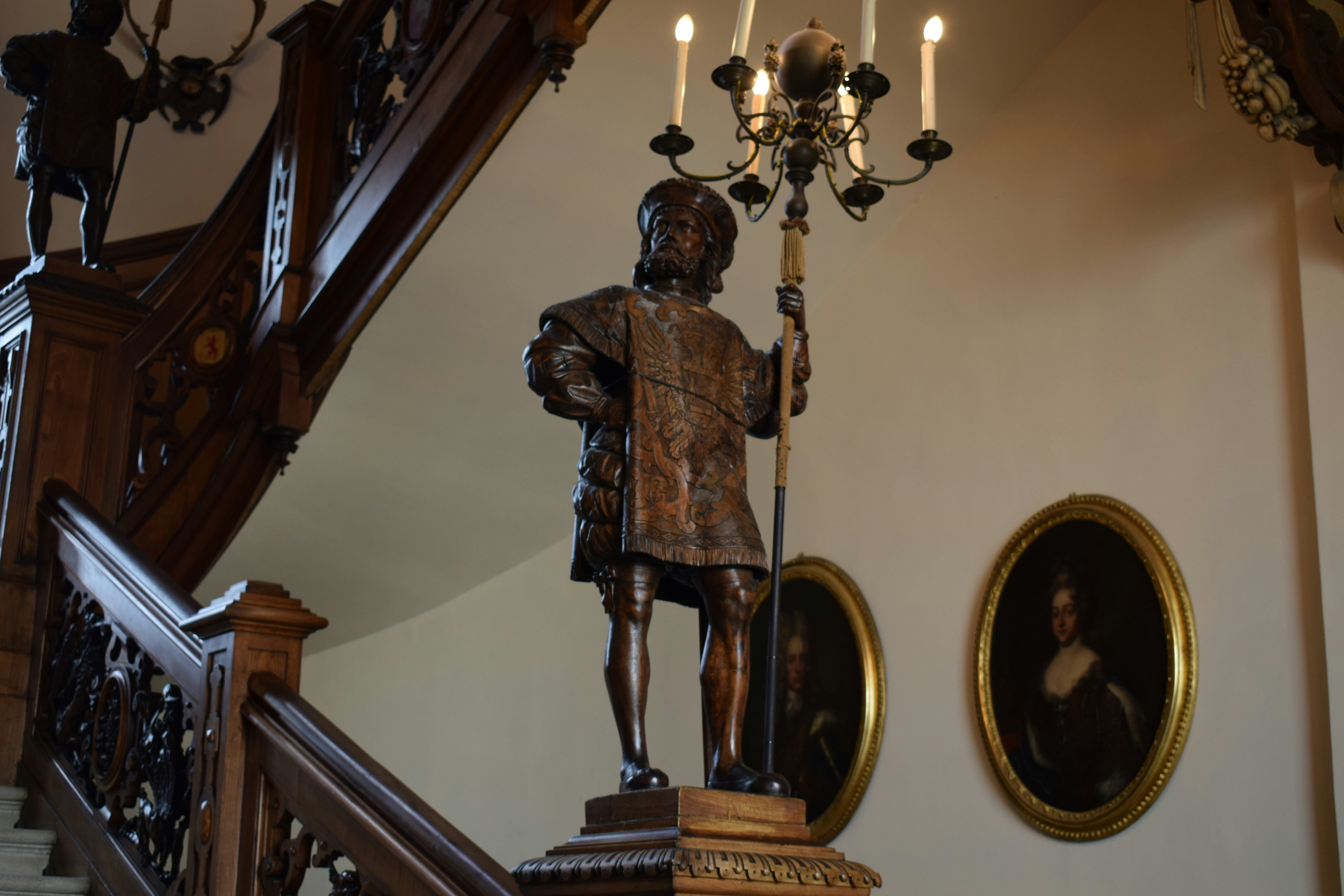 Beautiful wooden sculpture in Miramare castle.