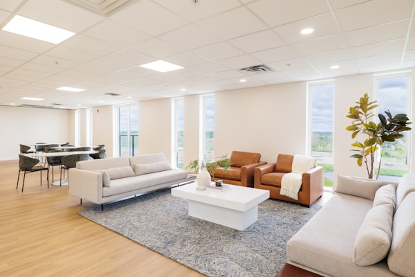 Social zone with lounge tables