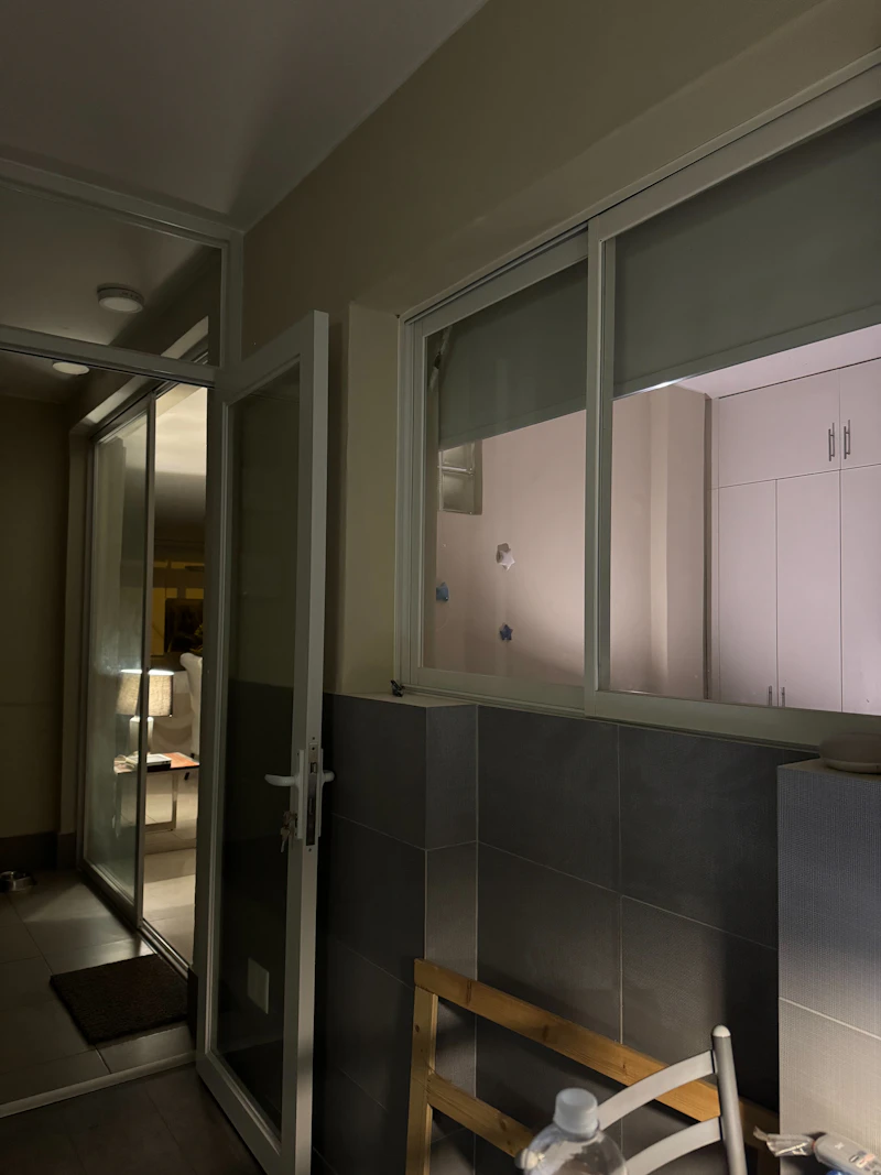 Modern sliding glass door interior