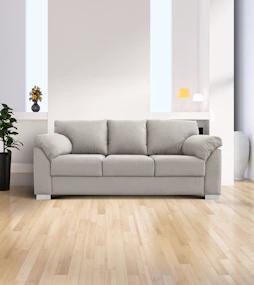 A light grey sofa in a modern living room.