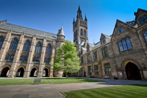 Historic university buildings with a central courtyard