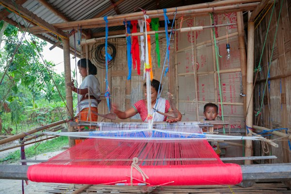 An artisan at her loom
