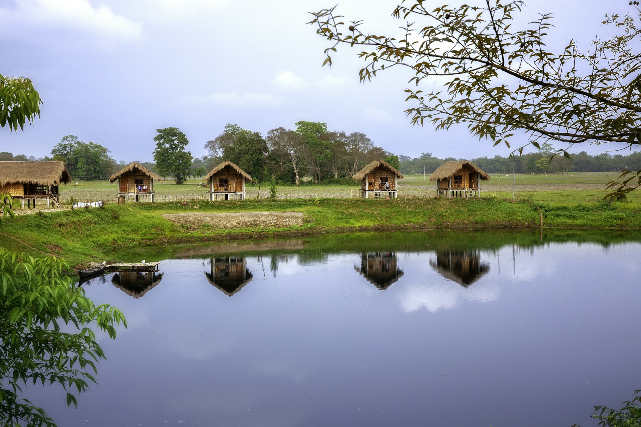 Majuli island river landscape in Assam