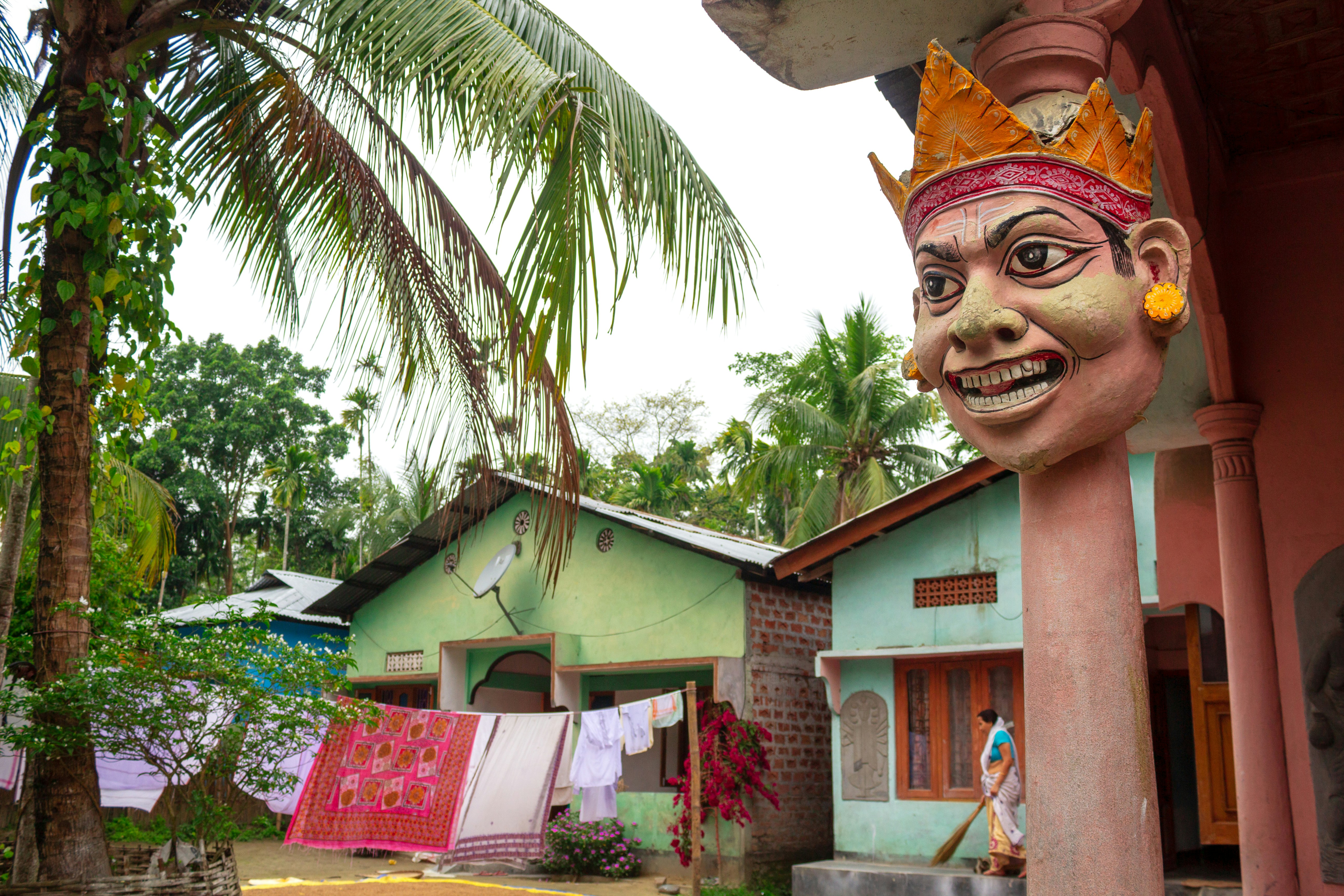 A place of people making masks.