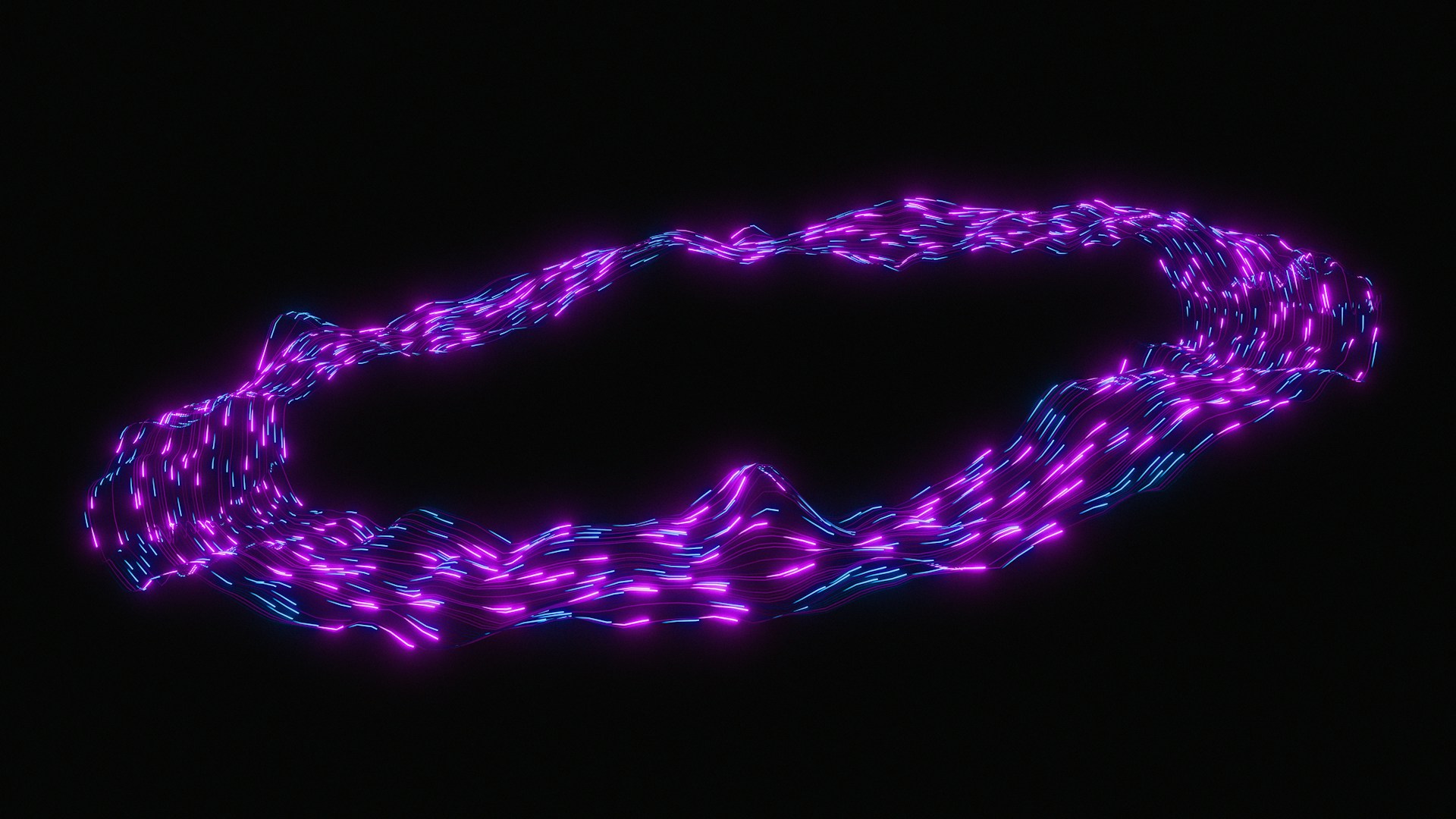 A glowing purple ring of light on black background