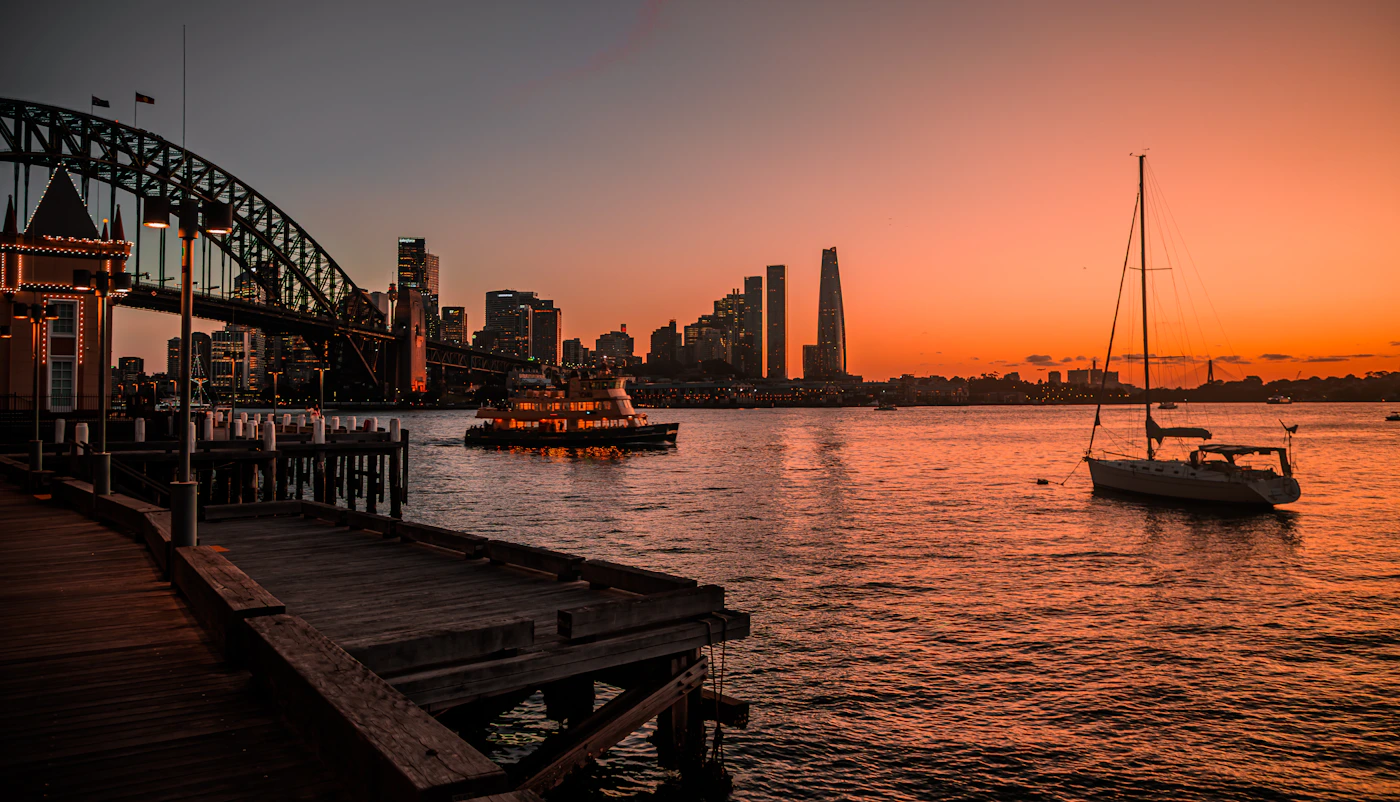 Sydney skyline representing Masters Voice Technology corporate audio visual services