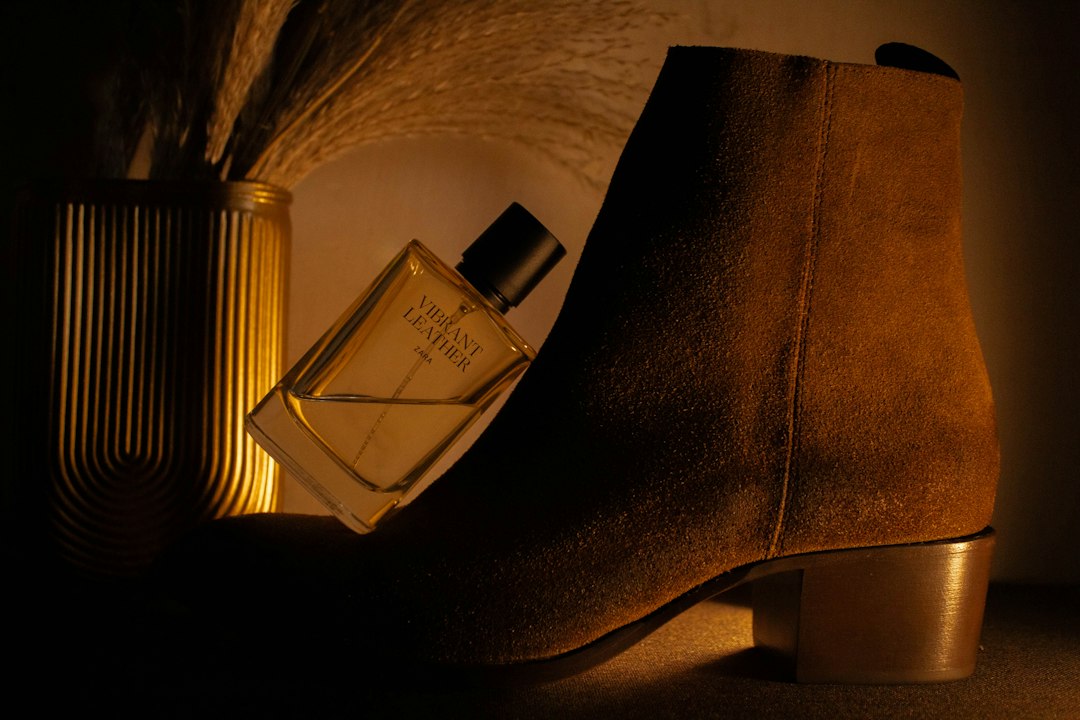 cologne bottle on shelf