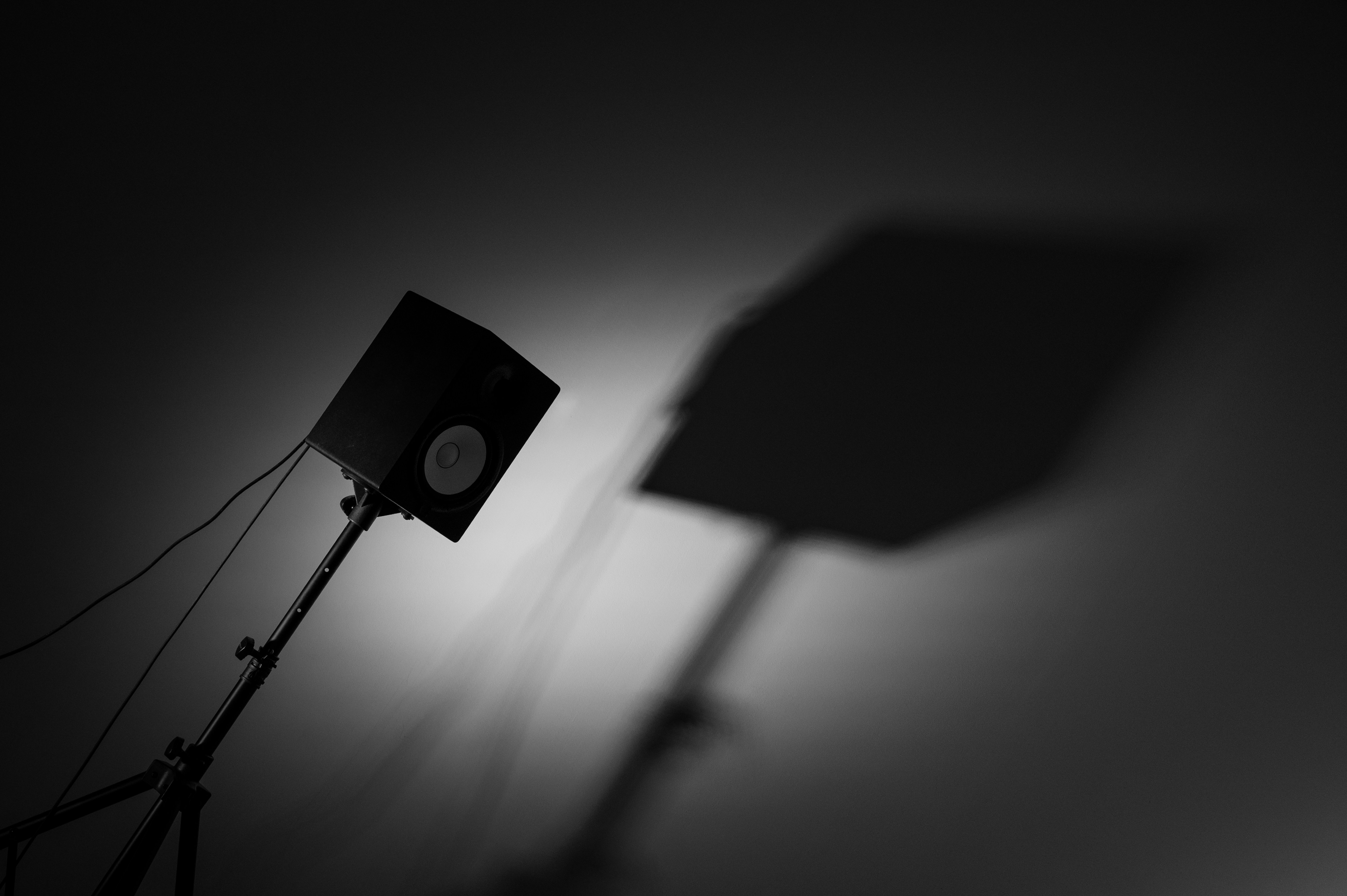 Studio light casting shadow