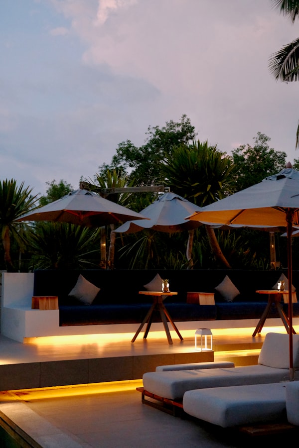 Relaxing poolside loungers at Hoburne Park holiday resort