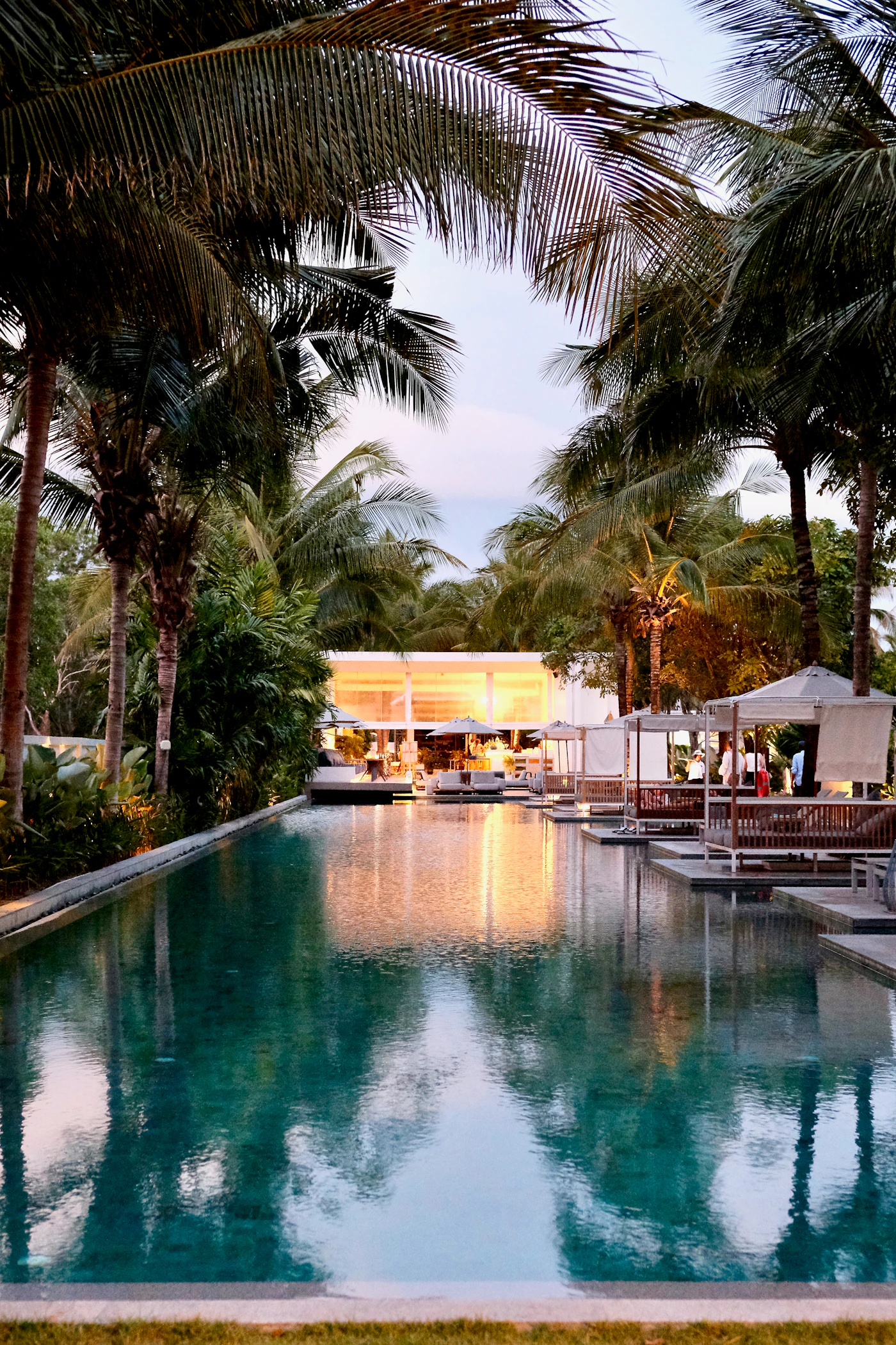 Mauritius resort at dusk