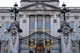Buckingham palace ornate gates and facade