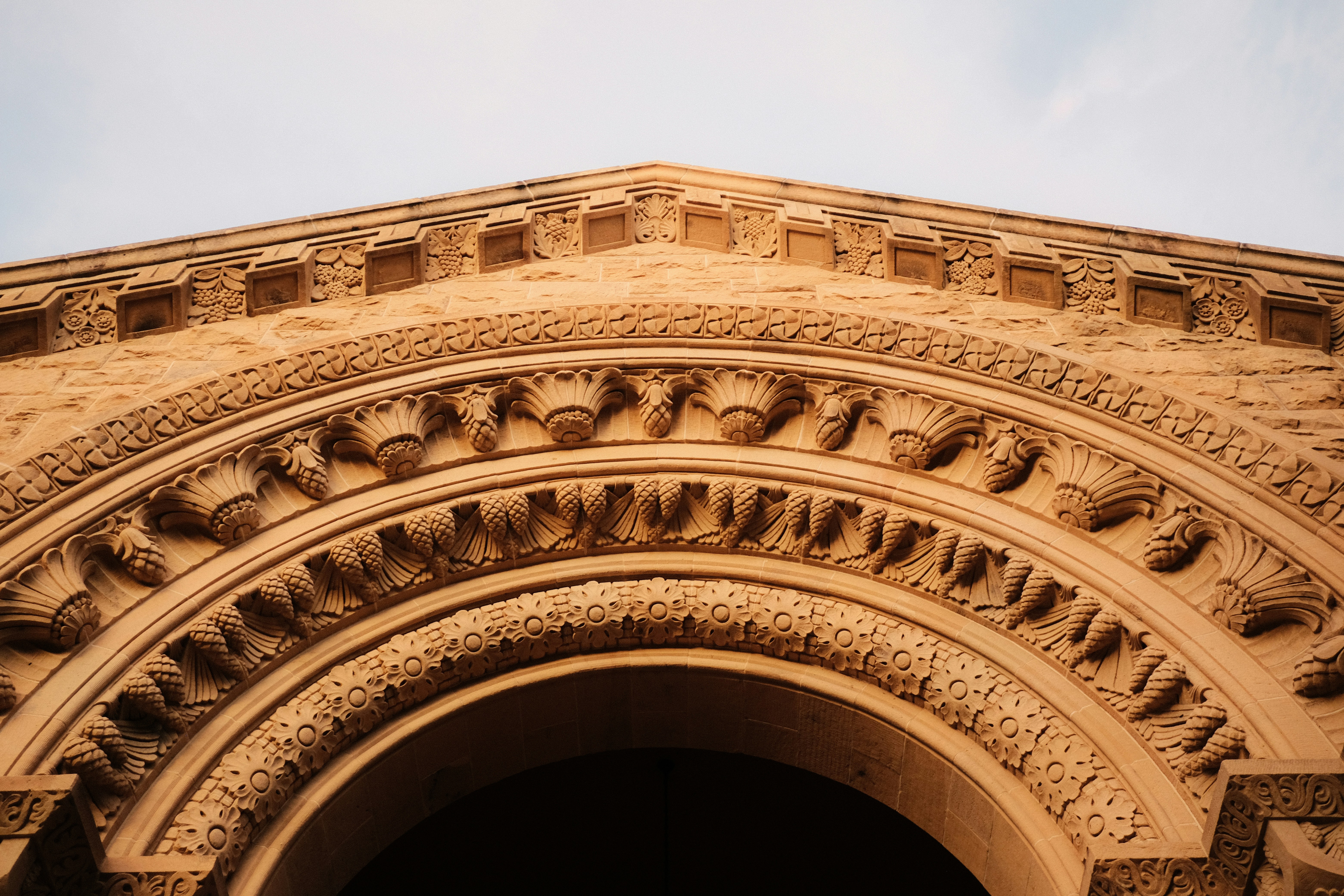Ornate stone archway with decorative carvings