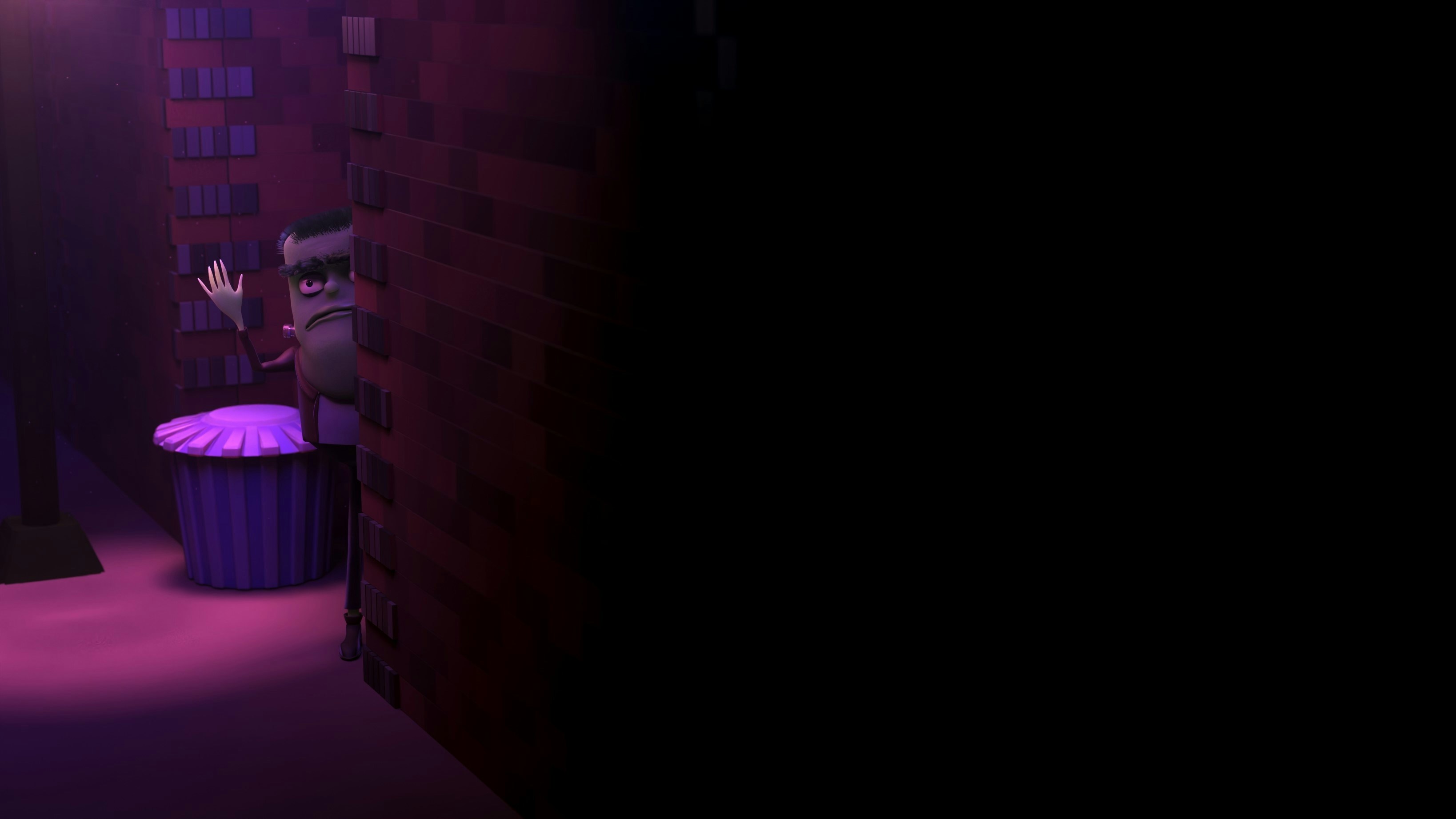 Raccoon in purple cinematic lighting