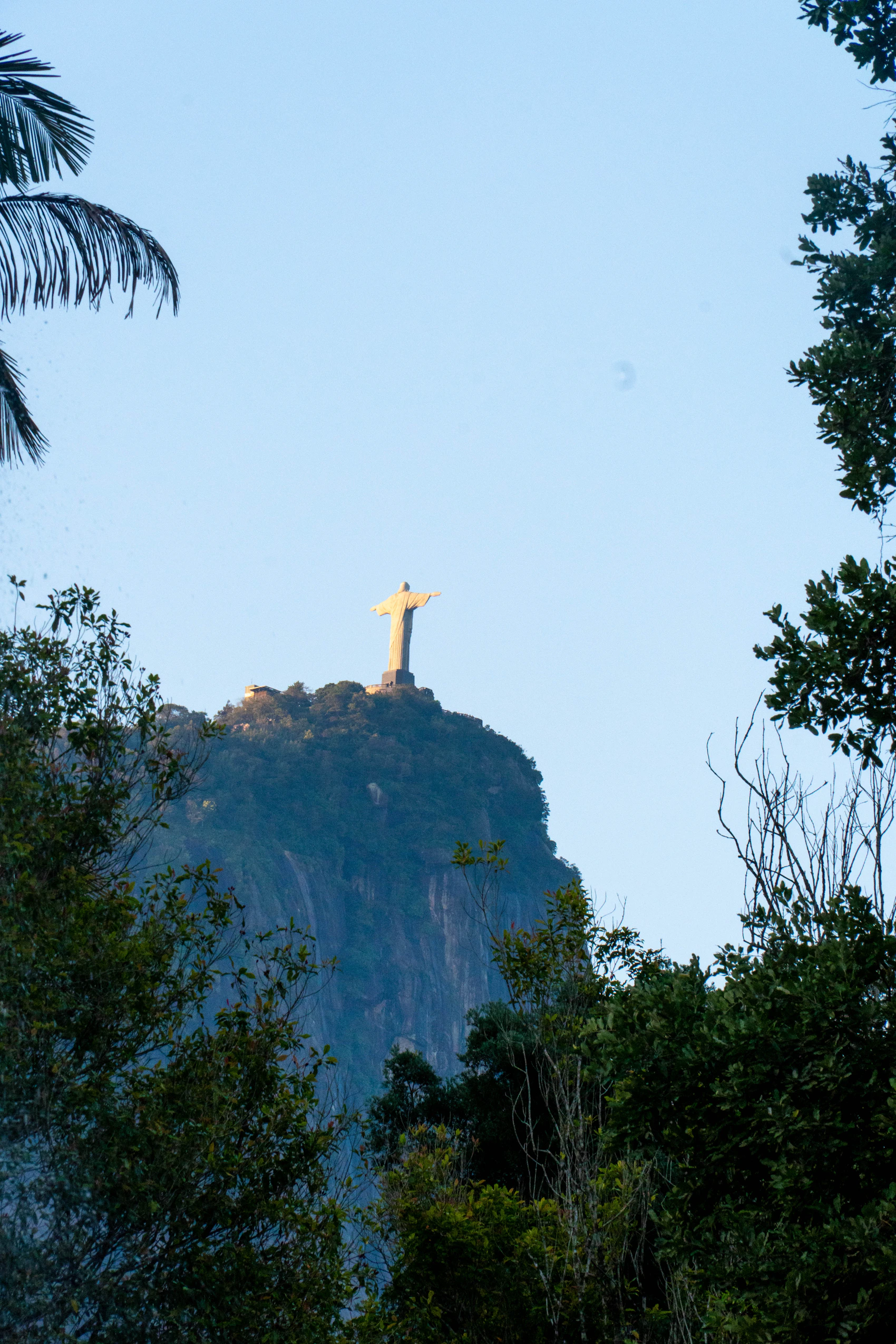 Christ the Redeemer standing on the summit of Corcovado above Rio de Janeiro