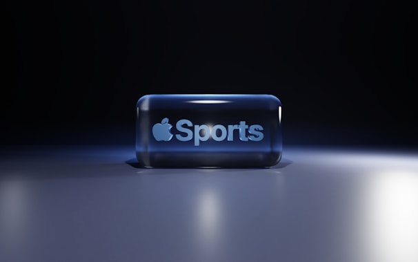 Apple sports logo on a reflective surface