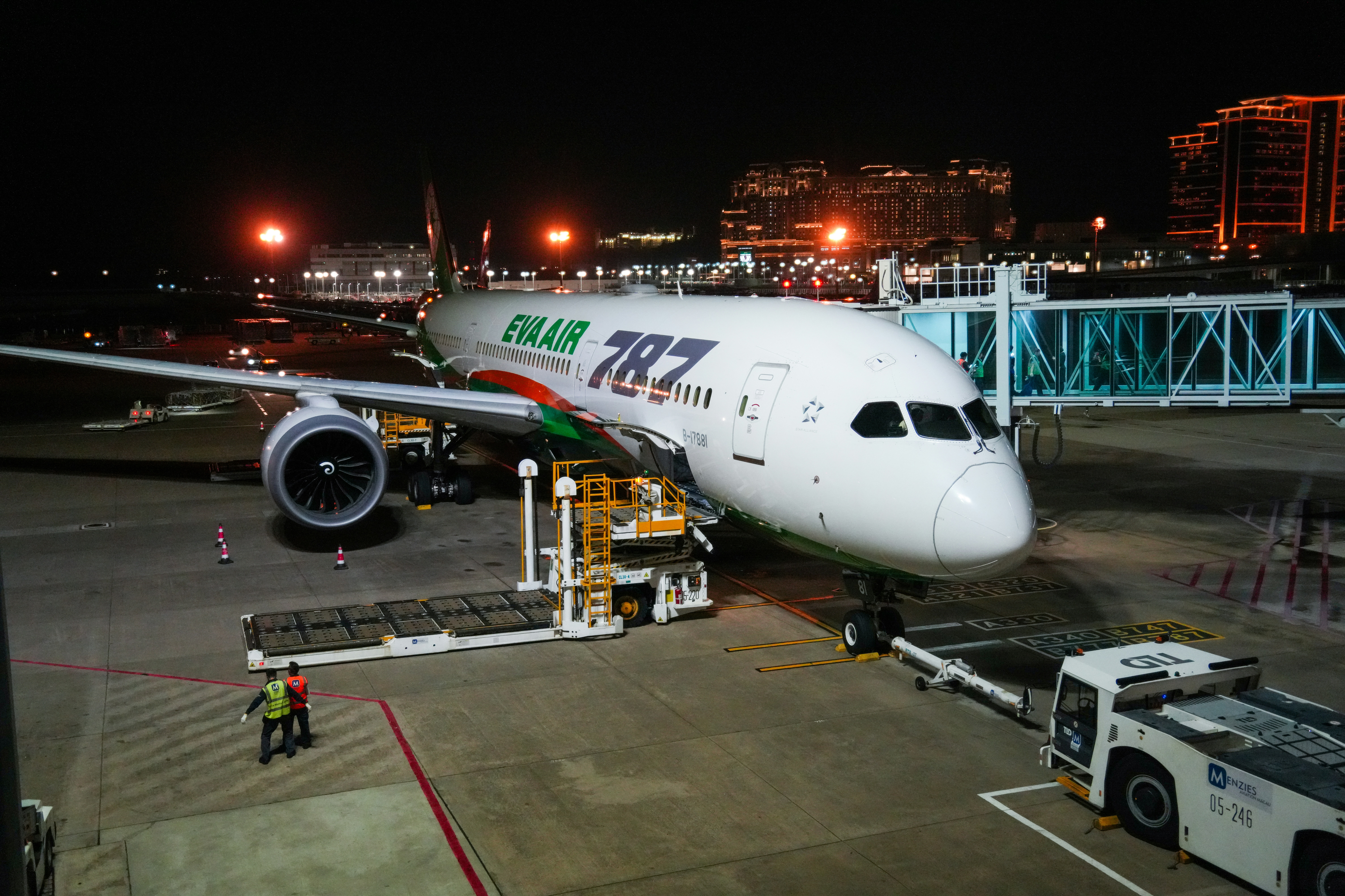 Passengers boarding an airplane at the airport