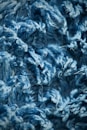 Close-up of blue fuzzy fabric texture