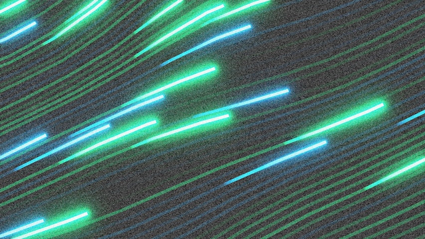 Abstract neon light streaks on dark background