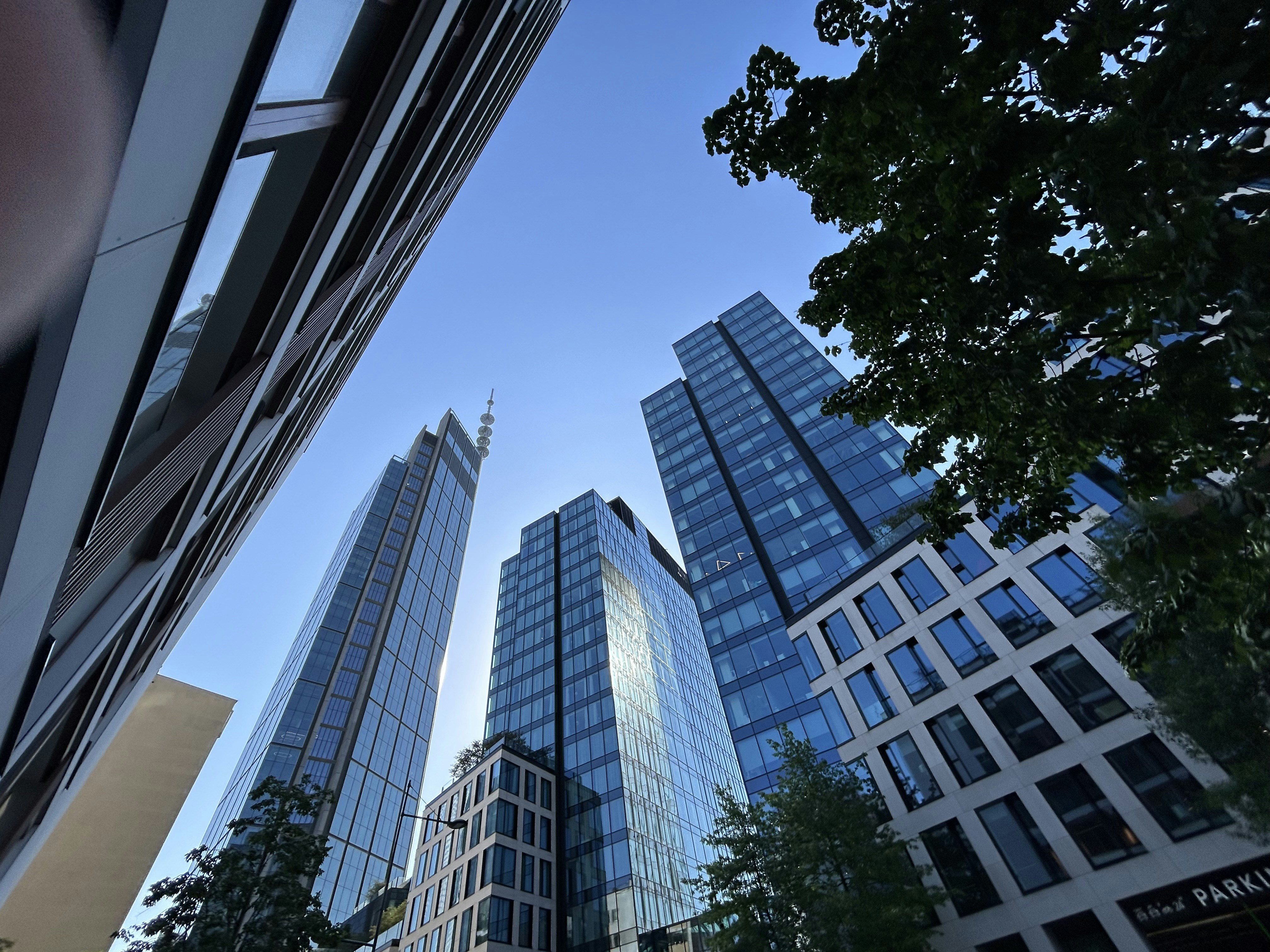 Modern glass skyscrapers