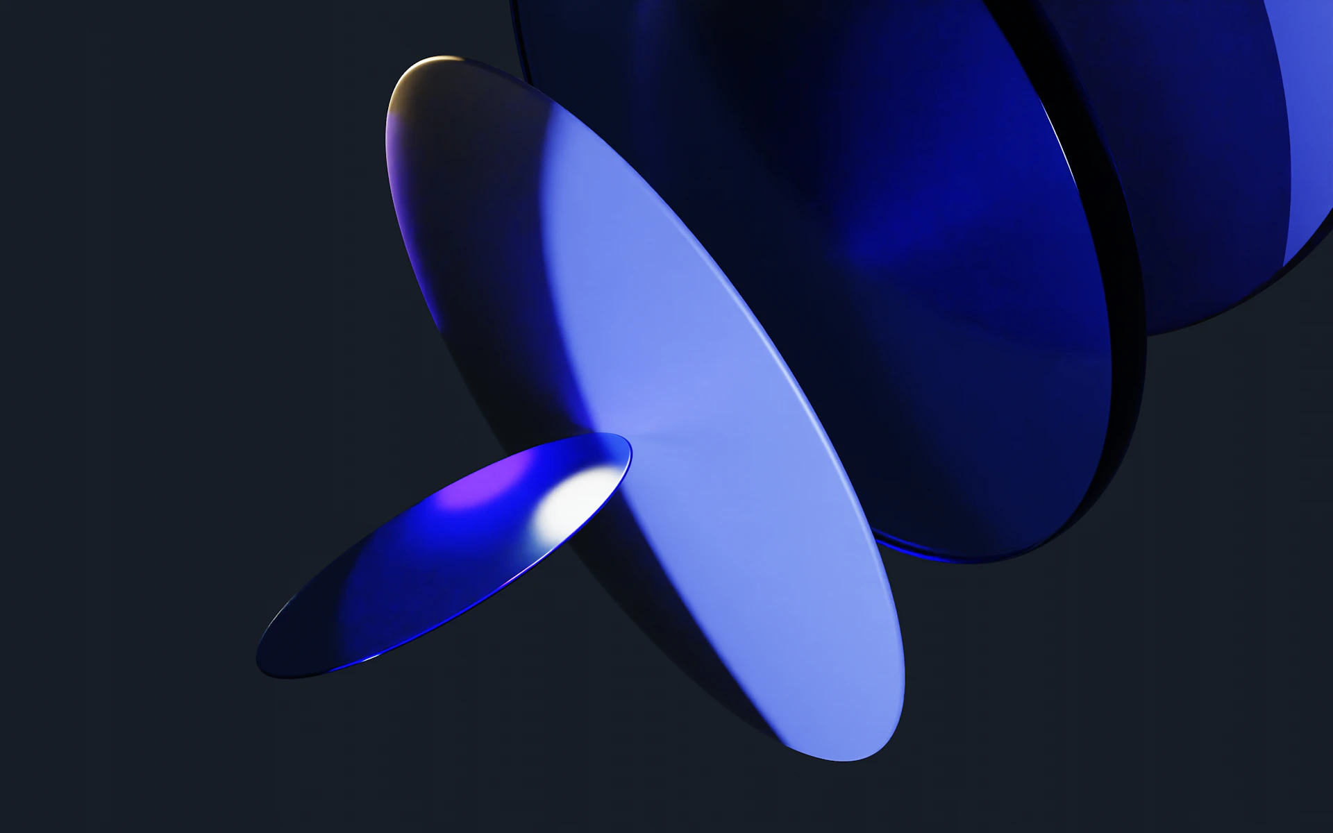 Abstract blue discs on dark background