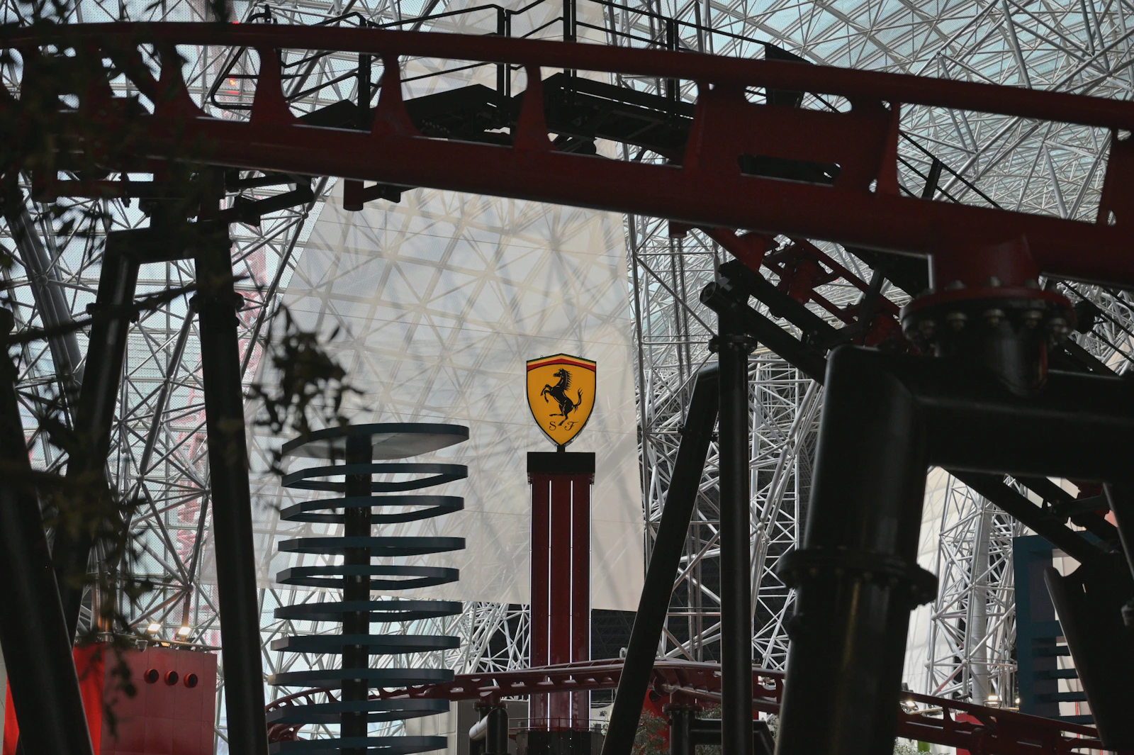 Roller coaster structure at Ferrari World, Yas Island