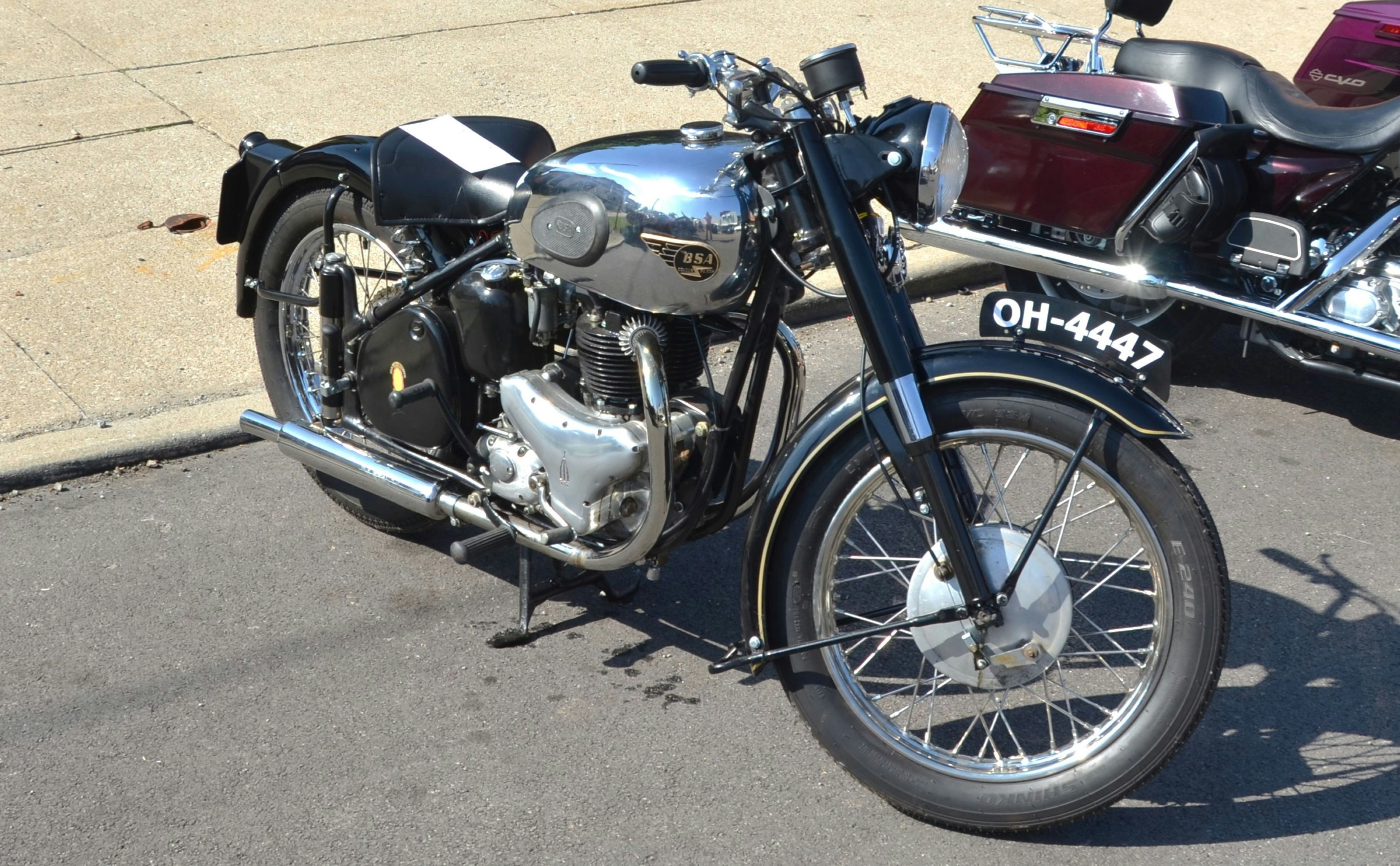 Classic black motorcycle with chrome details