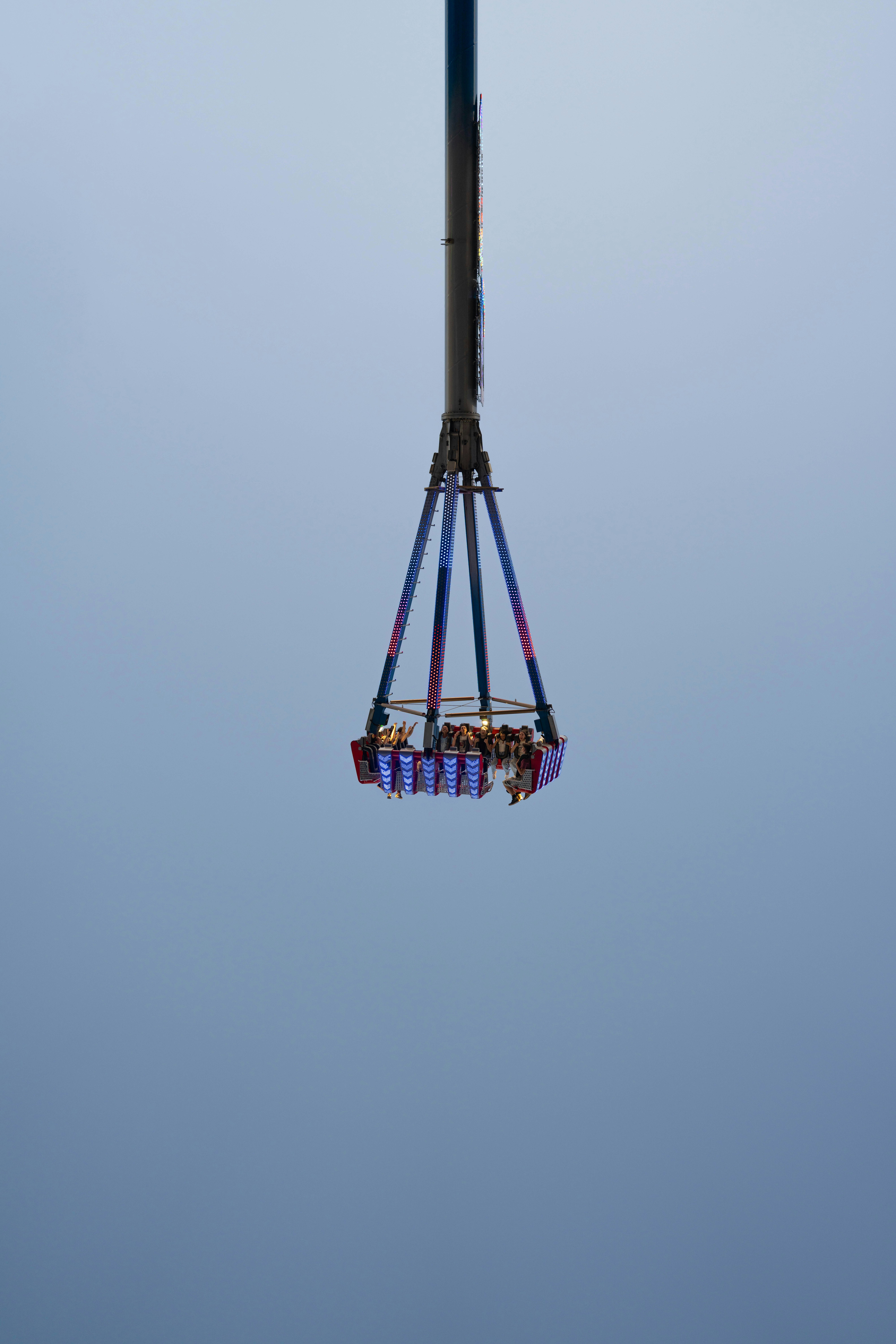 Amusement ride suspended high in the sky