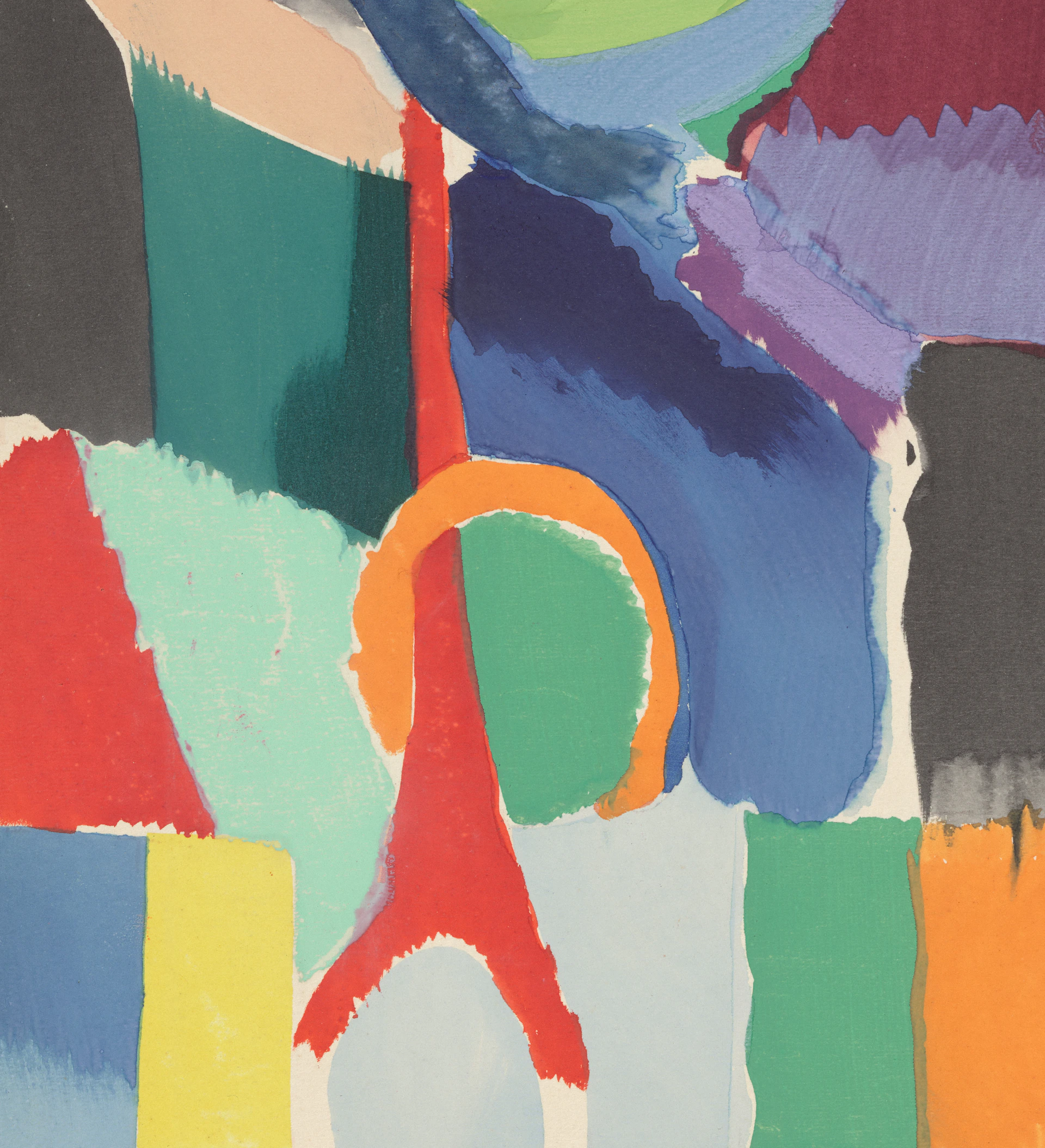Abstract colorful painting with bold brushstrokes