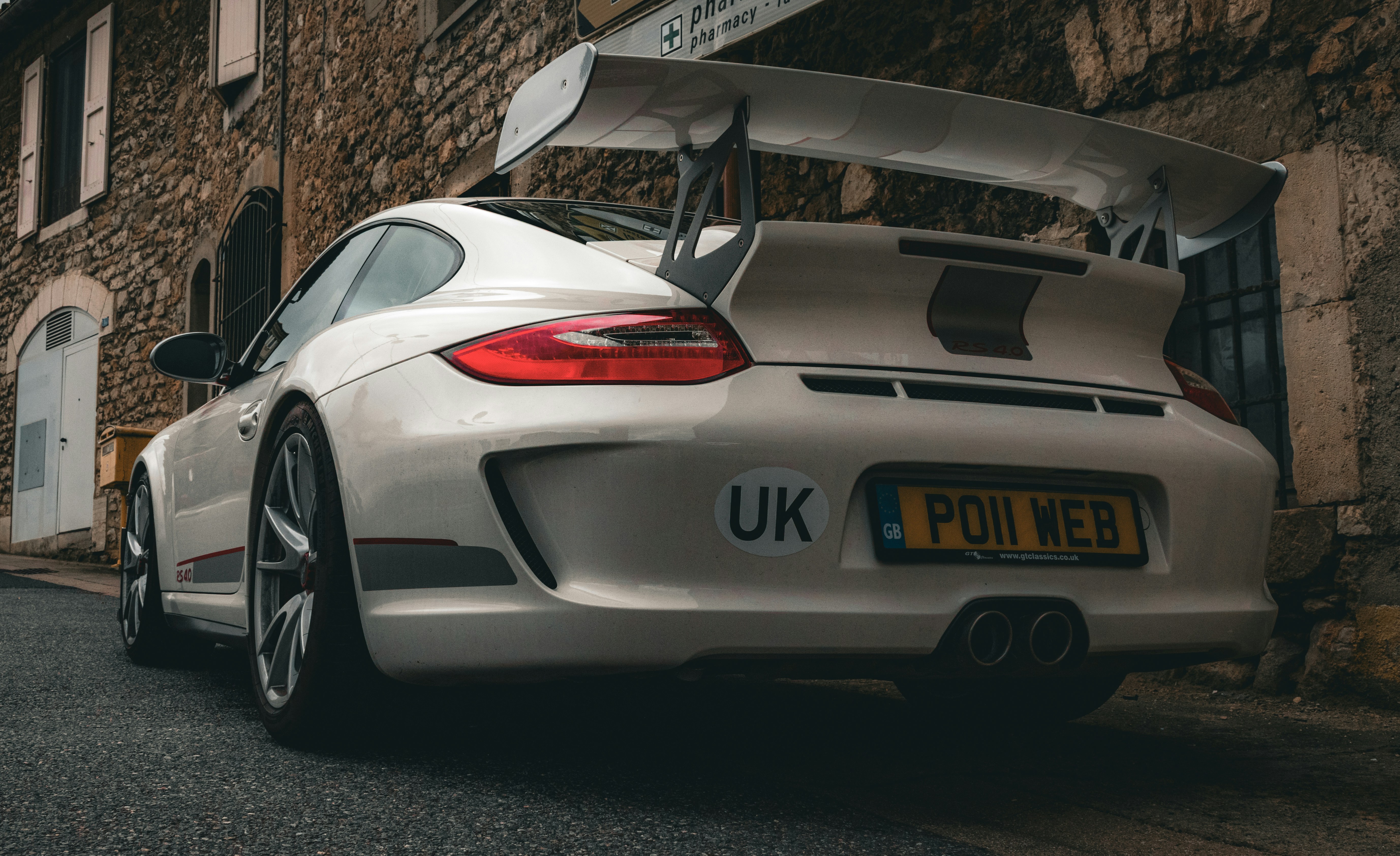 White porsche 911 gt3 with large rear spoiler. photo – Free Sports car ...