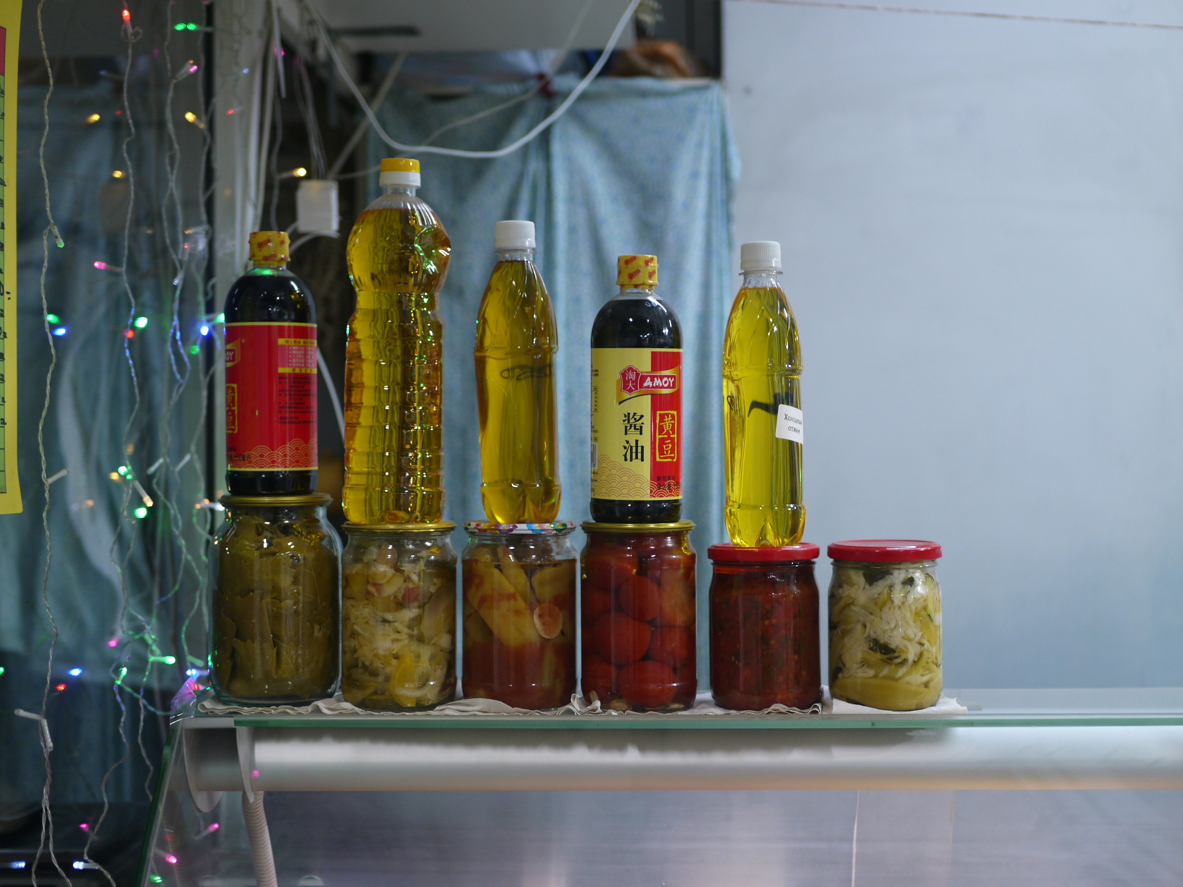 Artisanal cooking oil bottles