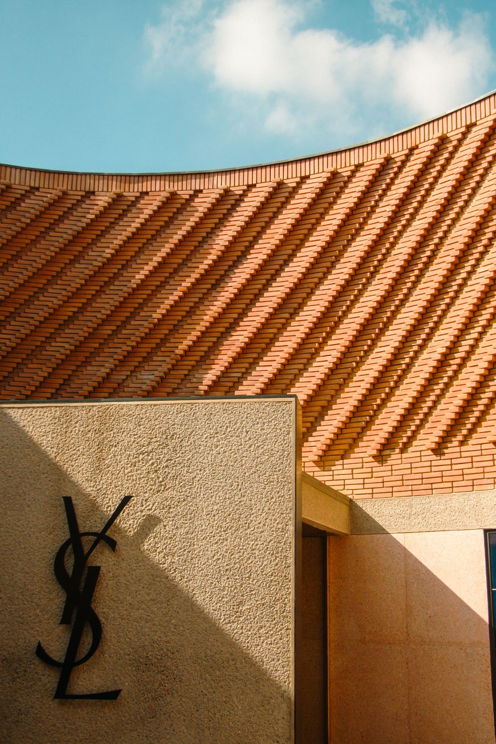 Brick facade of the Musée Yves Saint Laurent, Marrakech