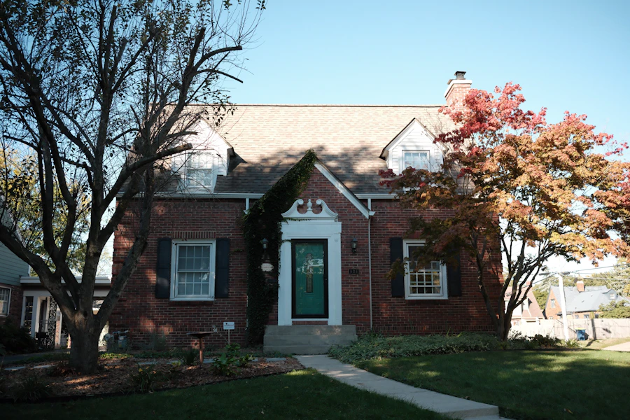Brick house with walkway curb appeal