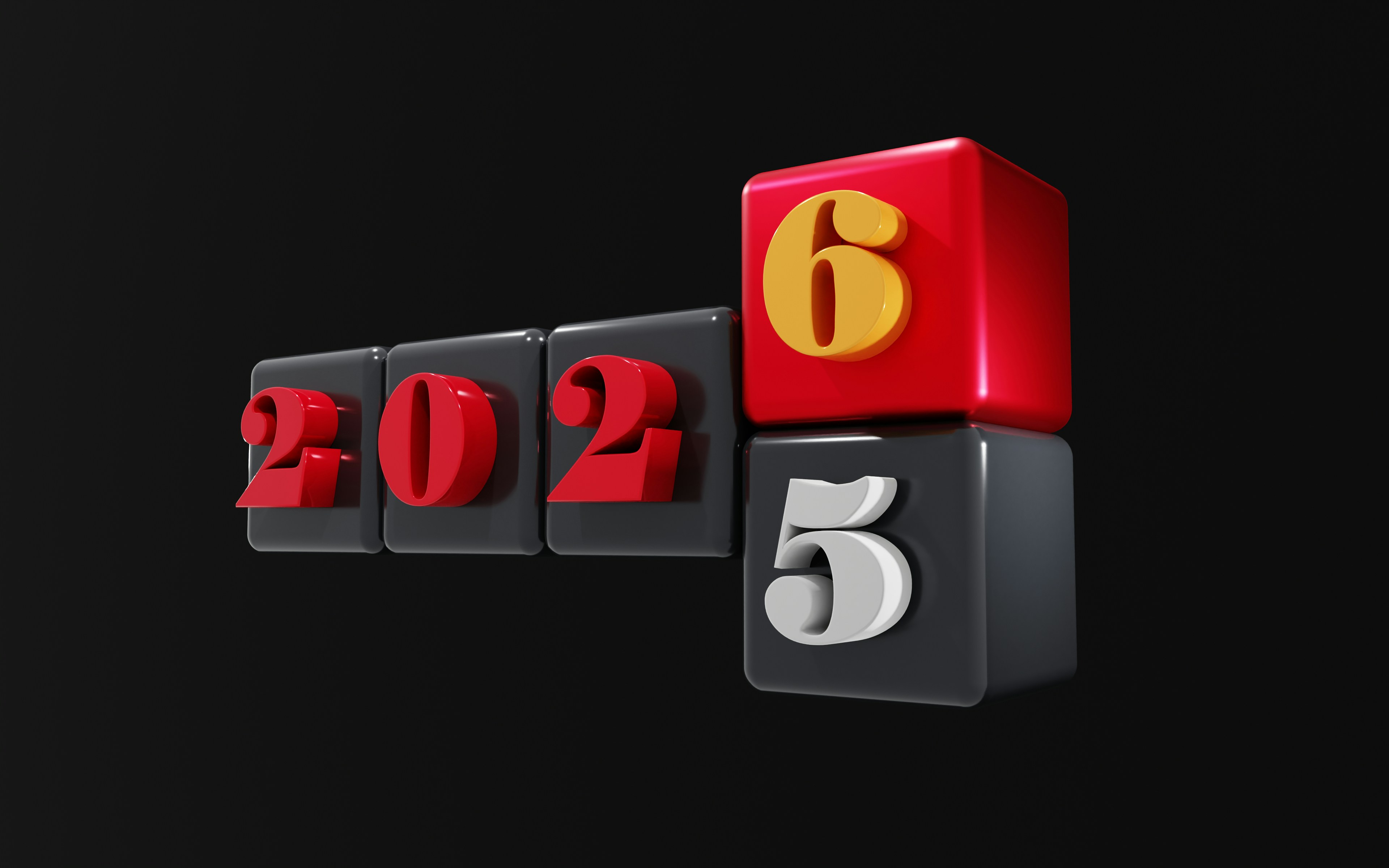 2025 turning into 2026 with blocks