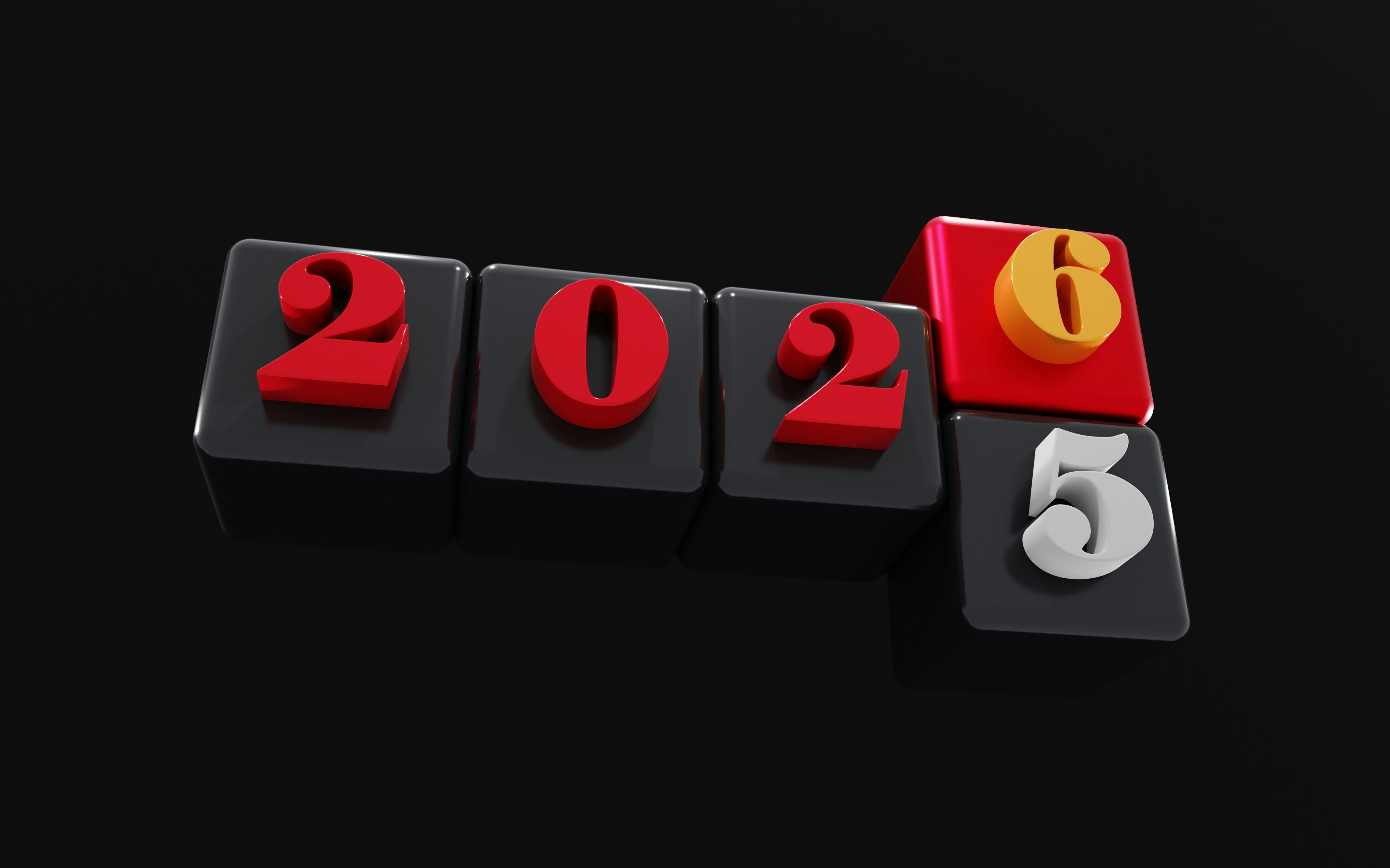 The numbers 2025 and 2026 on blocks