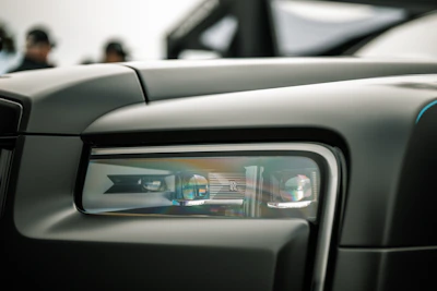 Close-up of a modern car headlight