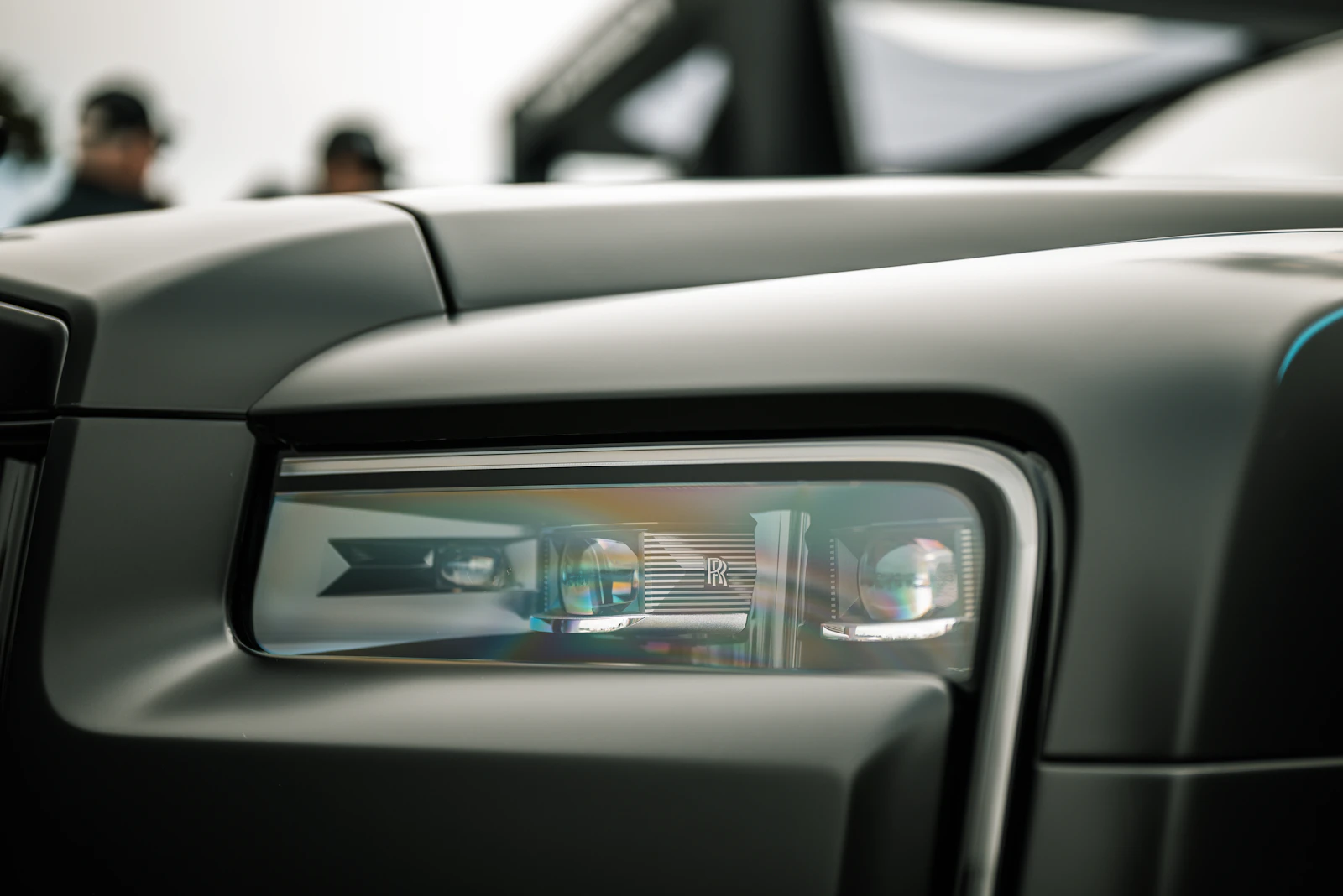Modern car headlight close-up