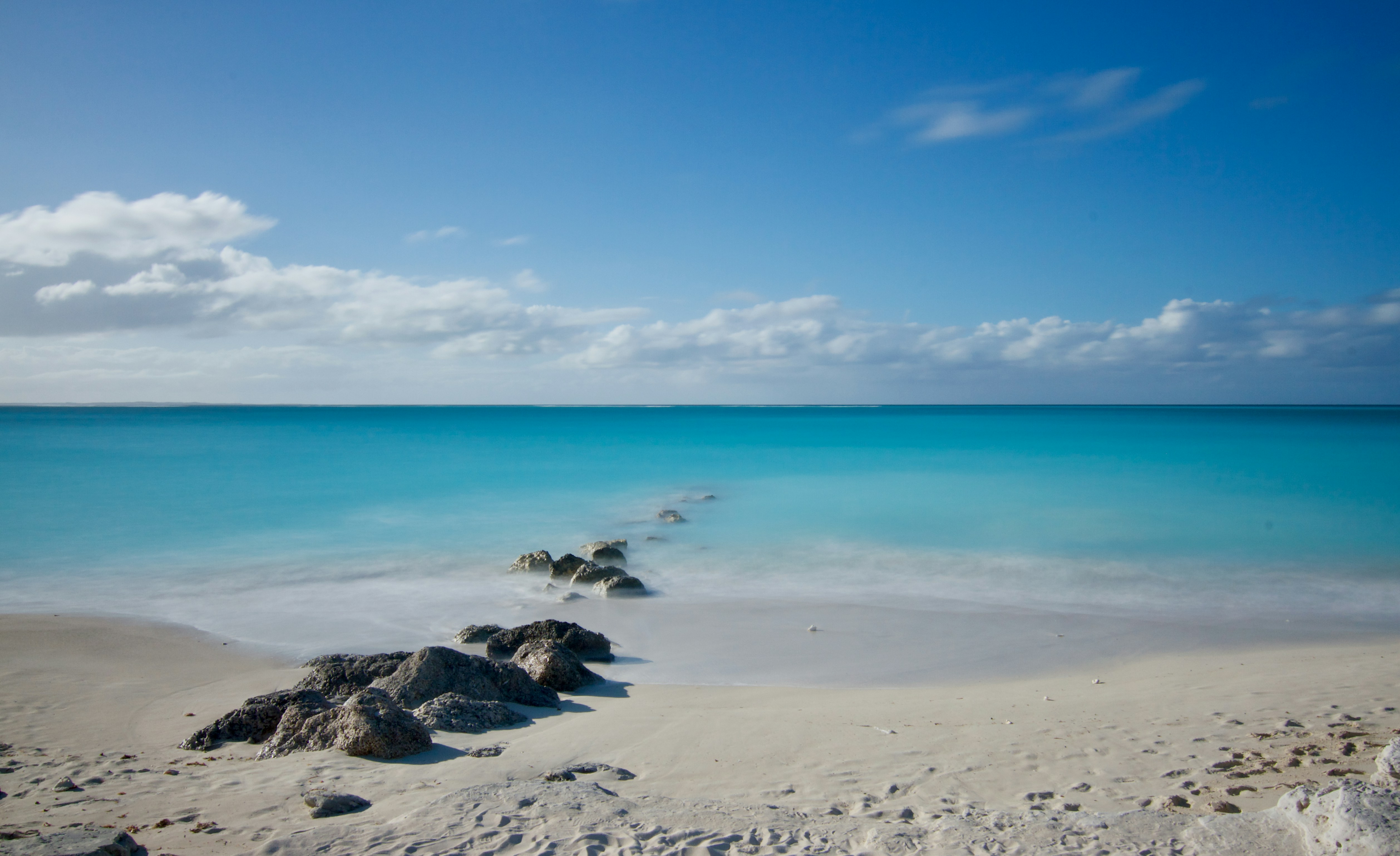 turquoise waters of Turks and Caicos - best place to visit in january