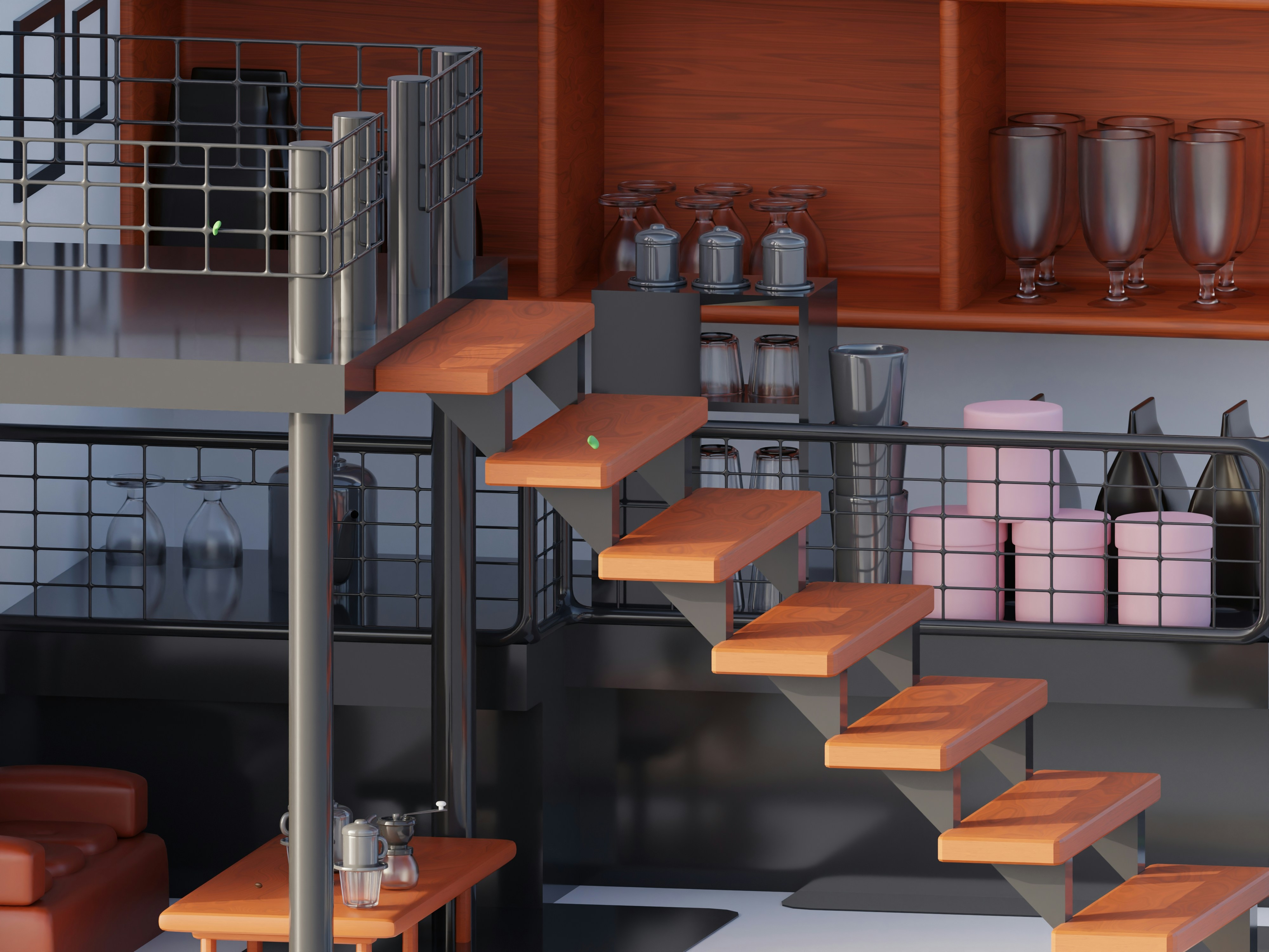 Cafe interior wallpaper design