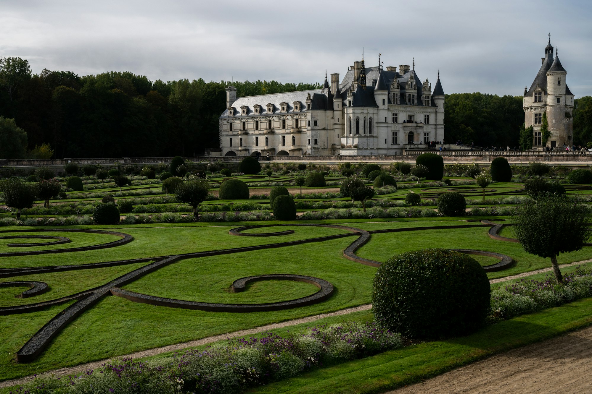 A Loire ch&acirc;teau and its formal Renaissance gardens