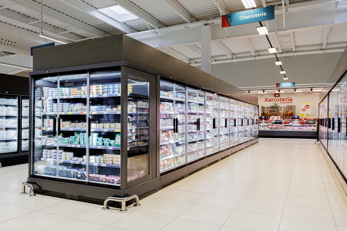 Modern supermarket aisle