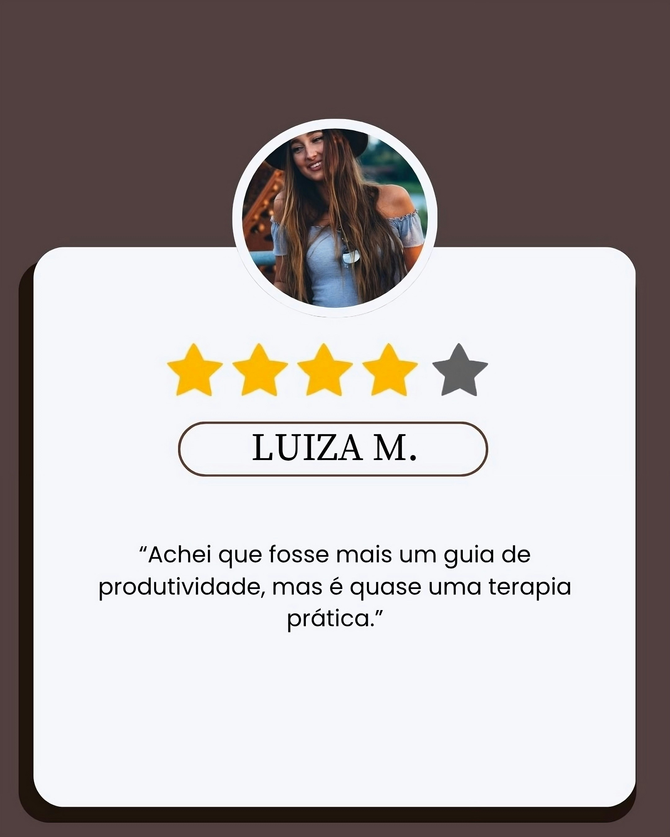 Customer review with stars and text