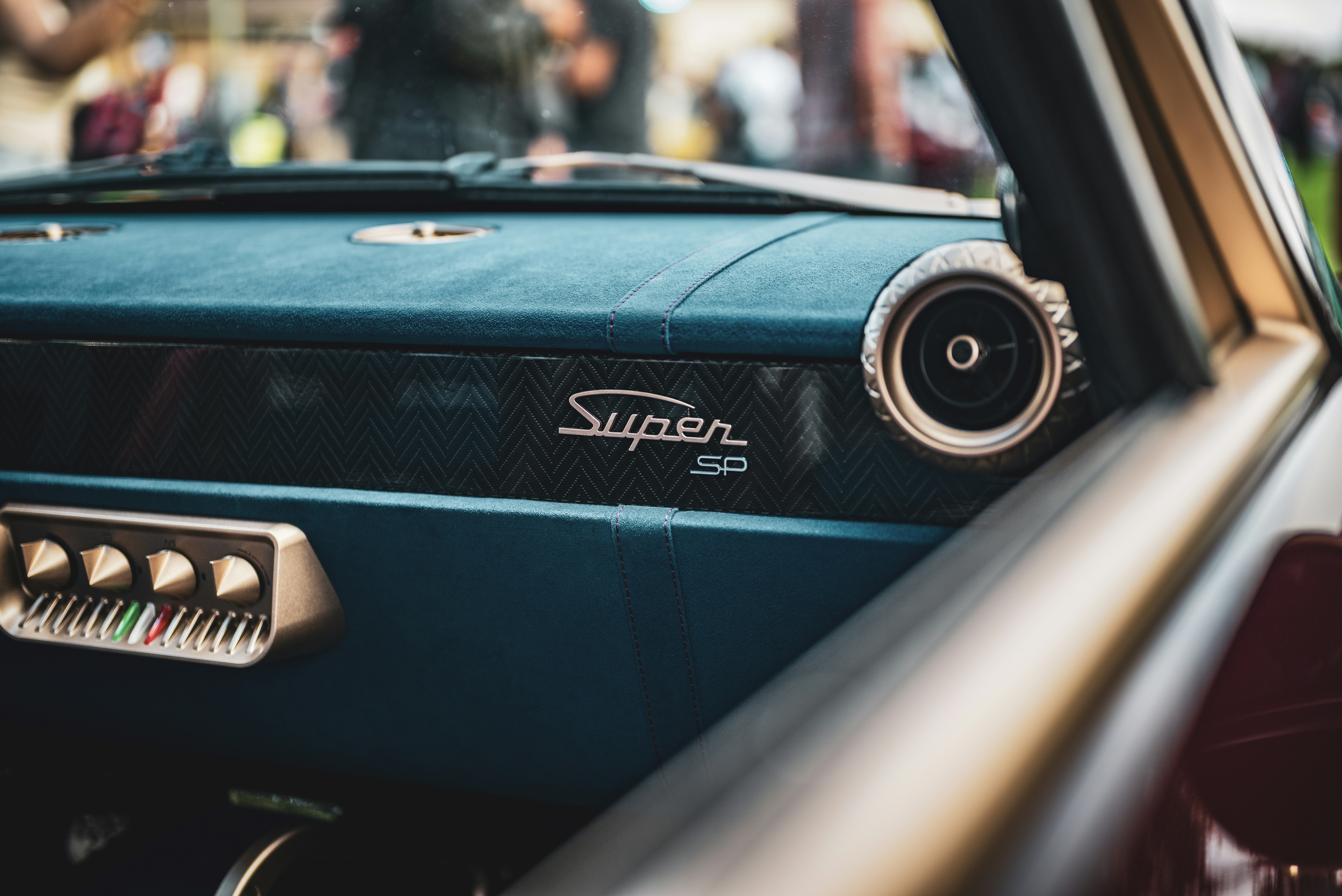 Close-up of a vintage car's dashboard