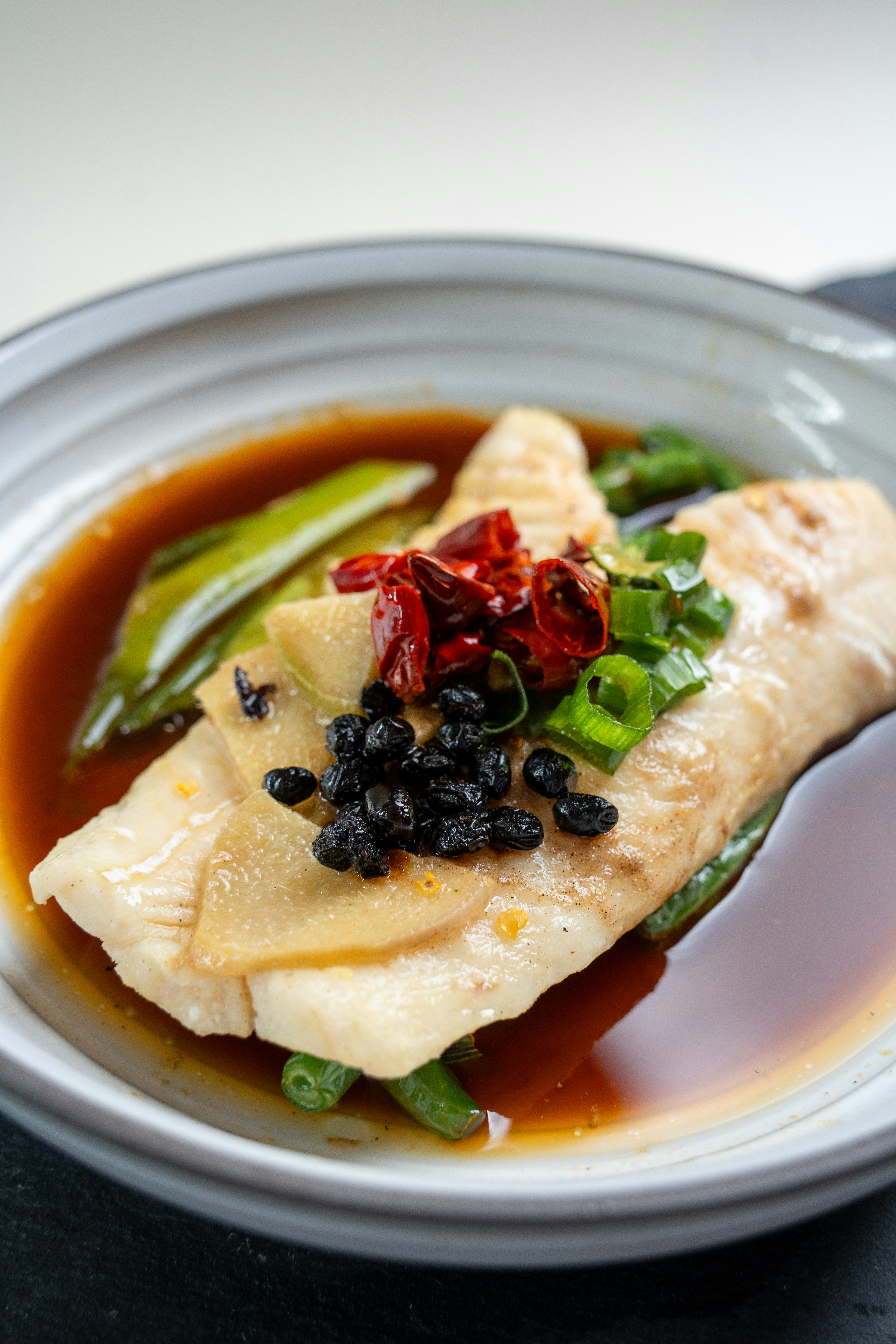 Steamed fish with chili and black beans