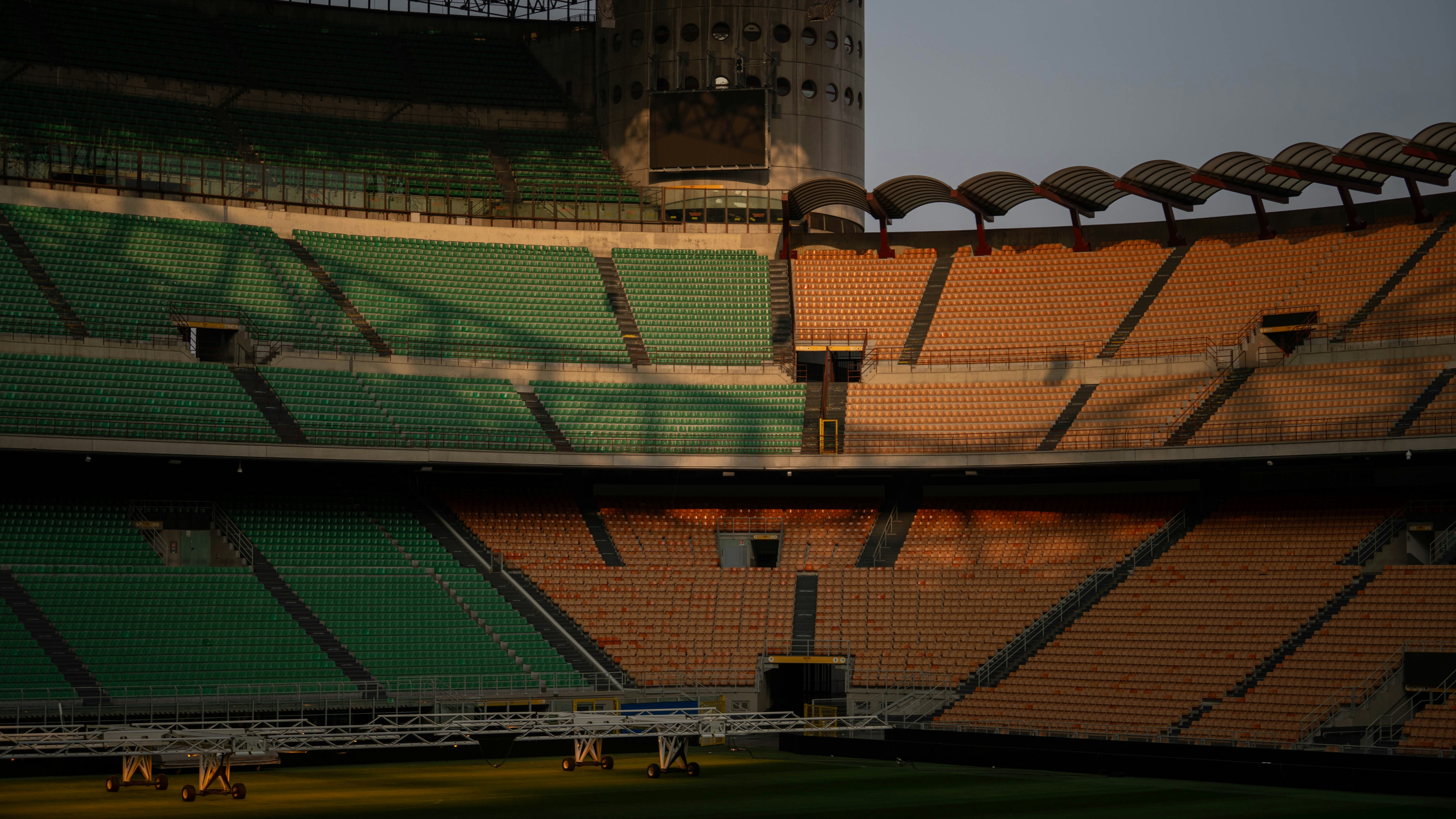 Empty stadium seating