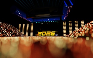 The year 2026 displayed on a stage