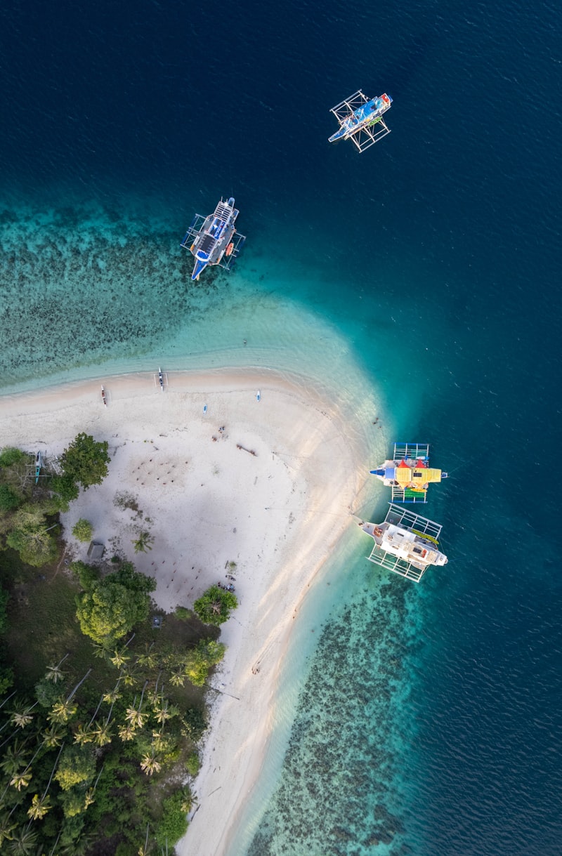 Boats at a Caribbean sand bar