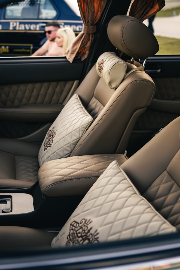 Luxury vehicle interior with plush seating