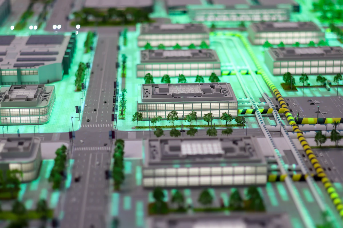 Smart city model in Dubai showing connected urban infrastructure