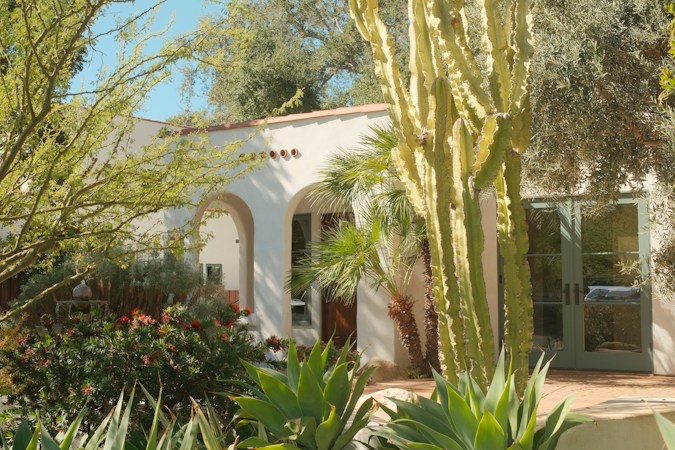 Spanish style home with desert landscaping in a Southern Nevada neighborhood