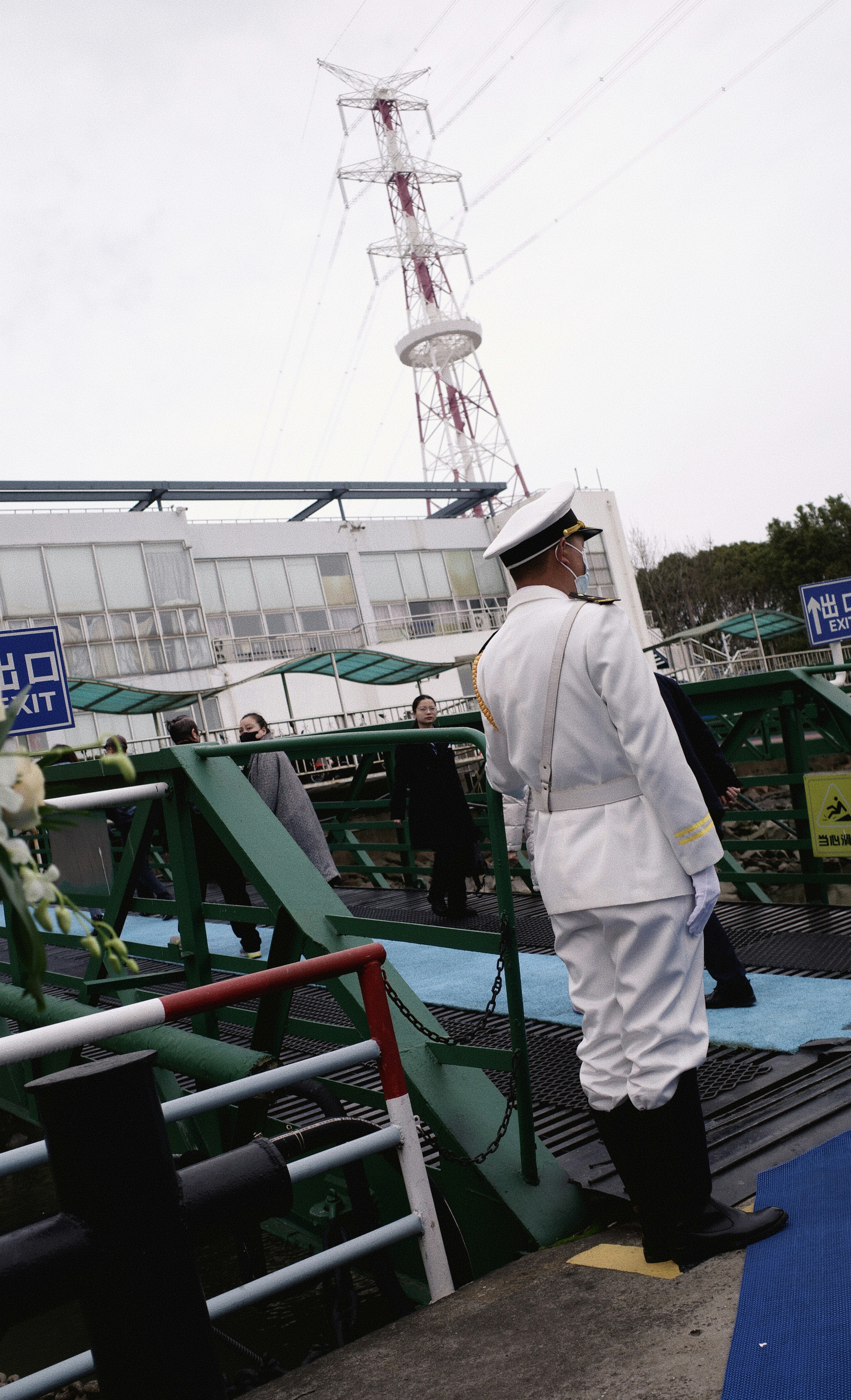 Oil rig worker on deck